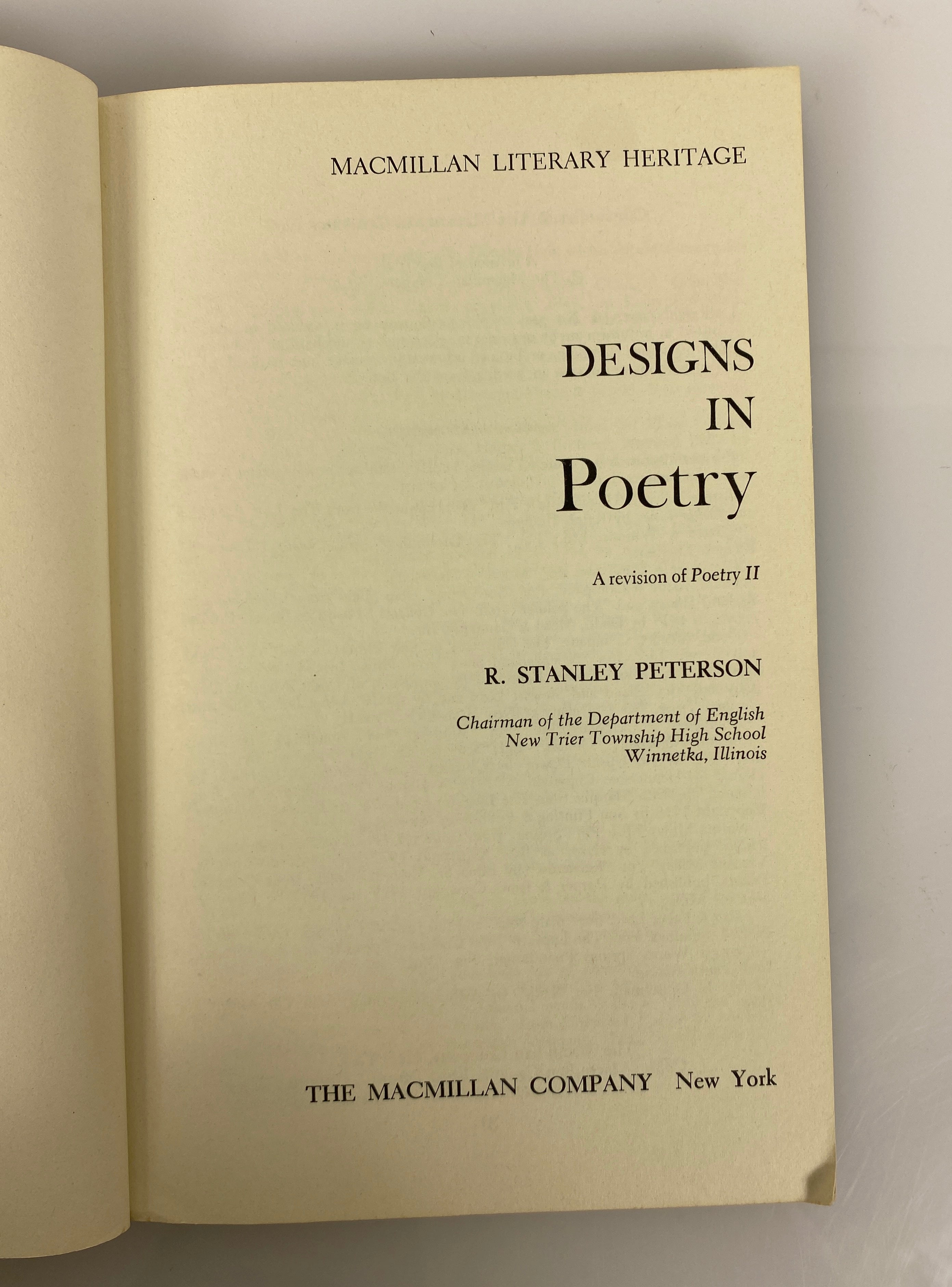 2 Vols: Designs in Drama/Designs in Poetry Macmillan Literary Heritage SC