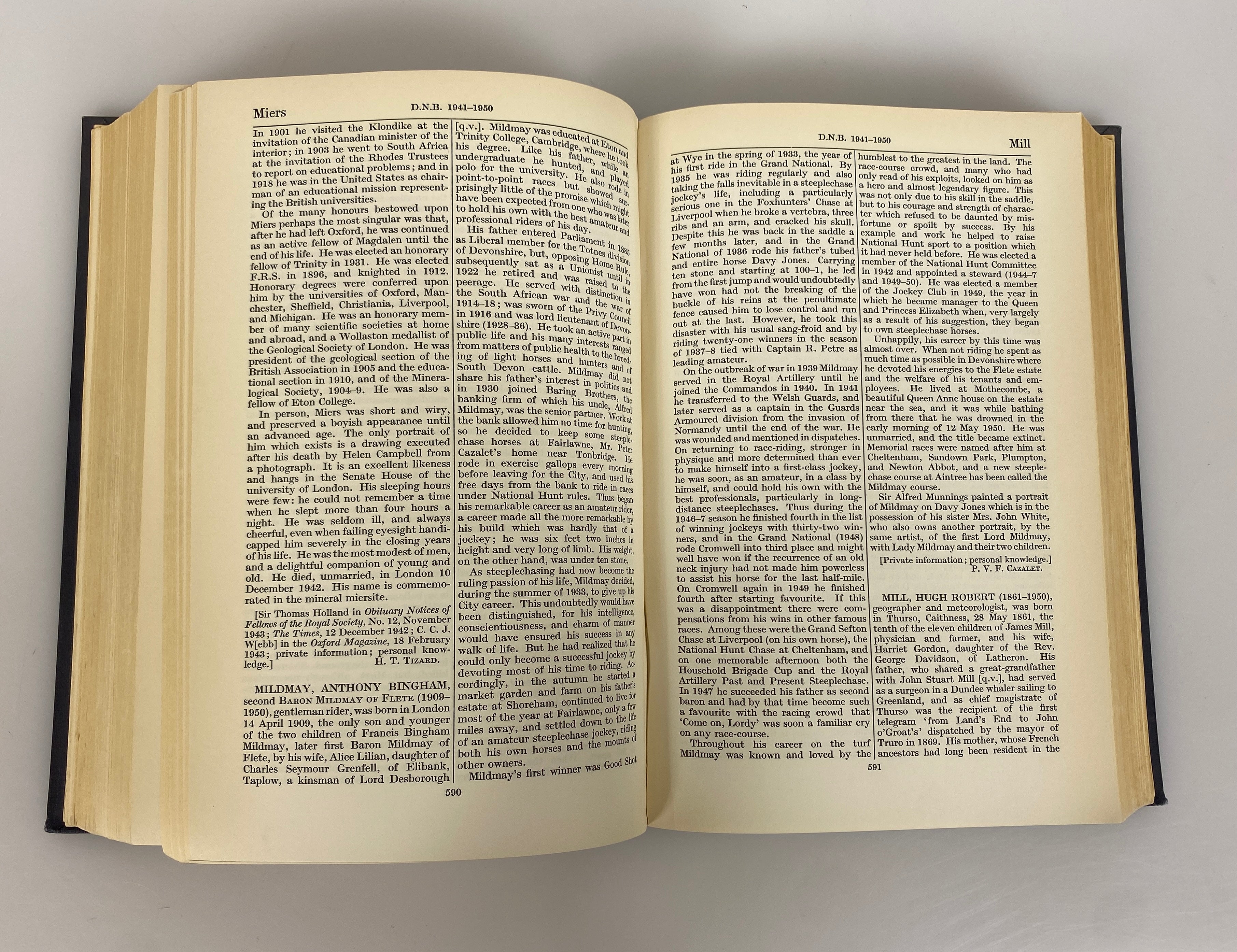 2 Vols: Dictionary of National Biography 1941-1950/1951-1960 Ex-Library HC
