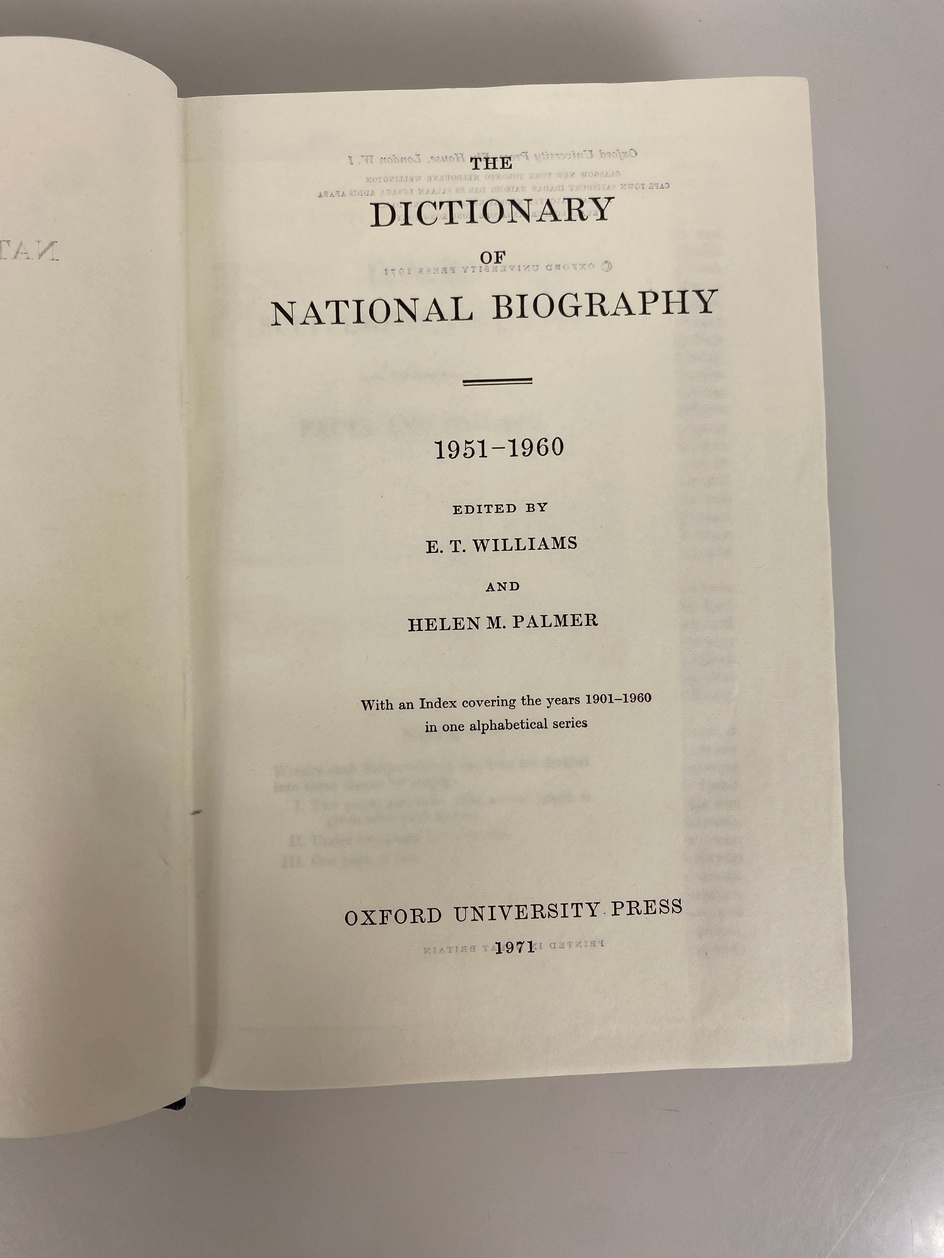 2 Vols: Dictionary of National Biography 1941-1950/1951-1960 Ex-Library HC