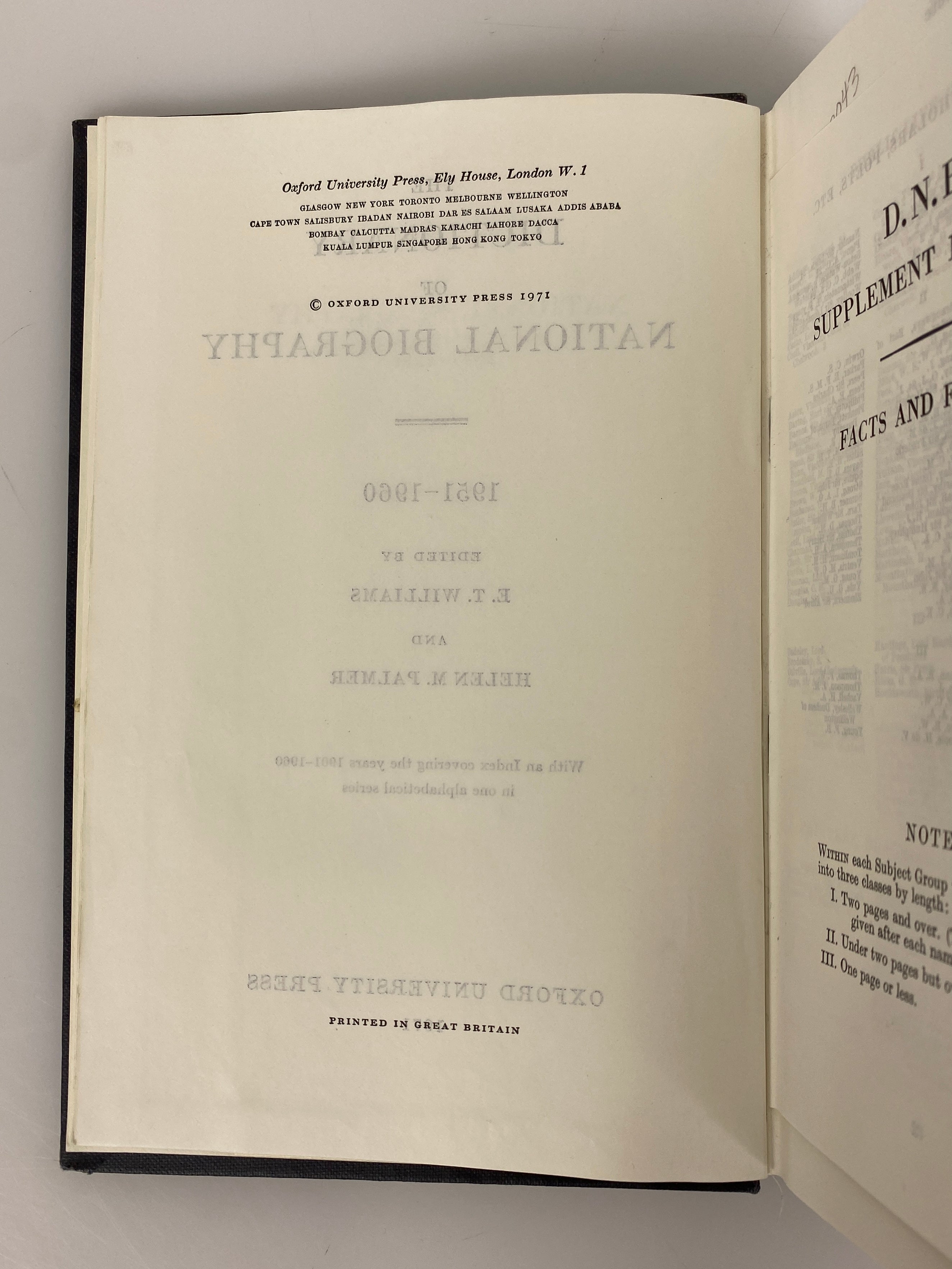 2 Vols: Dictionary of National Biography 1941-1950/1951-1960 Ex-Library HC