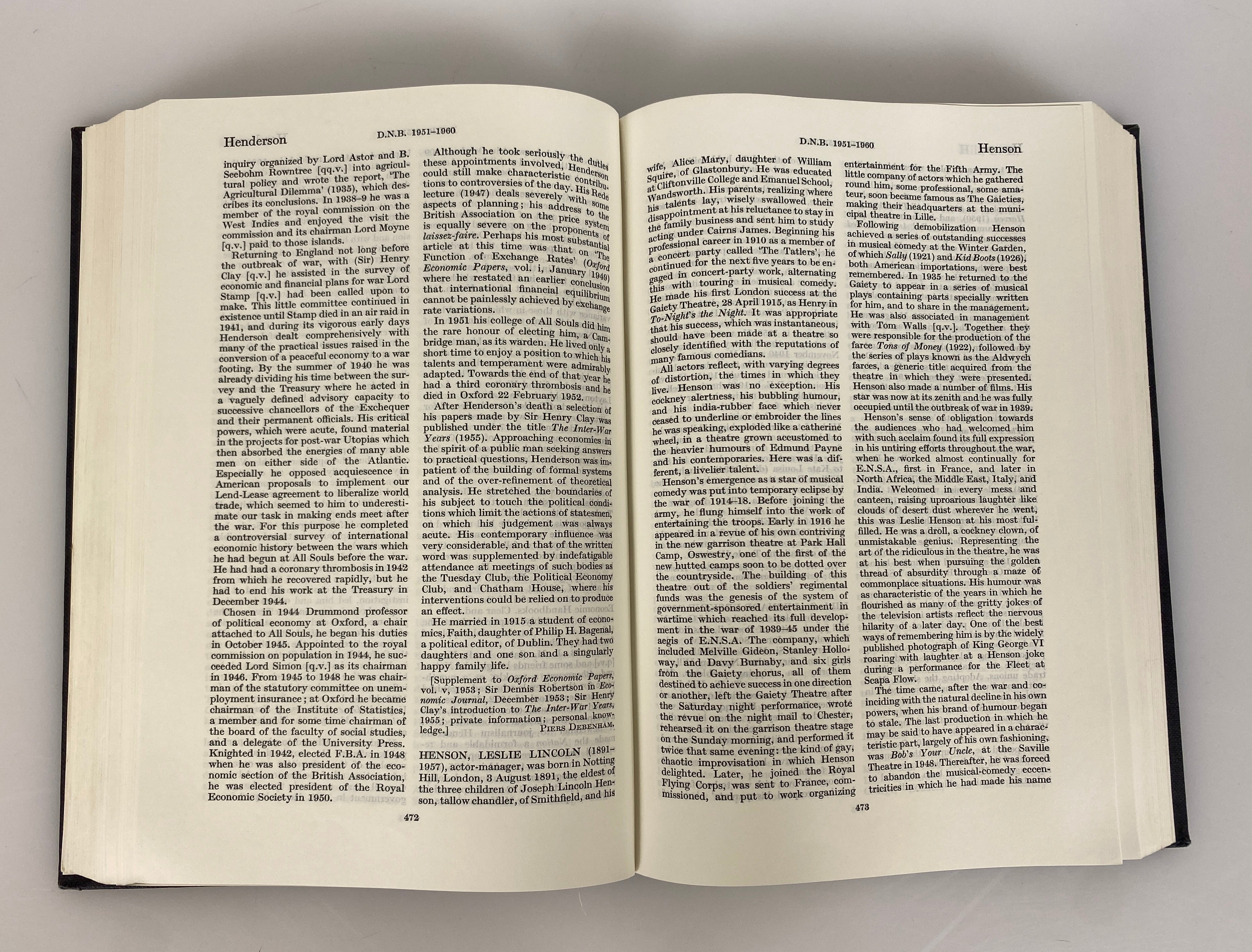 2 Vols: Dictionary of National Biography 1941-1950/1951-1960 Ex-Library HC