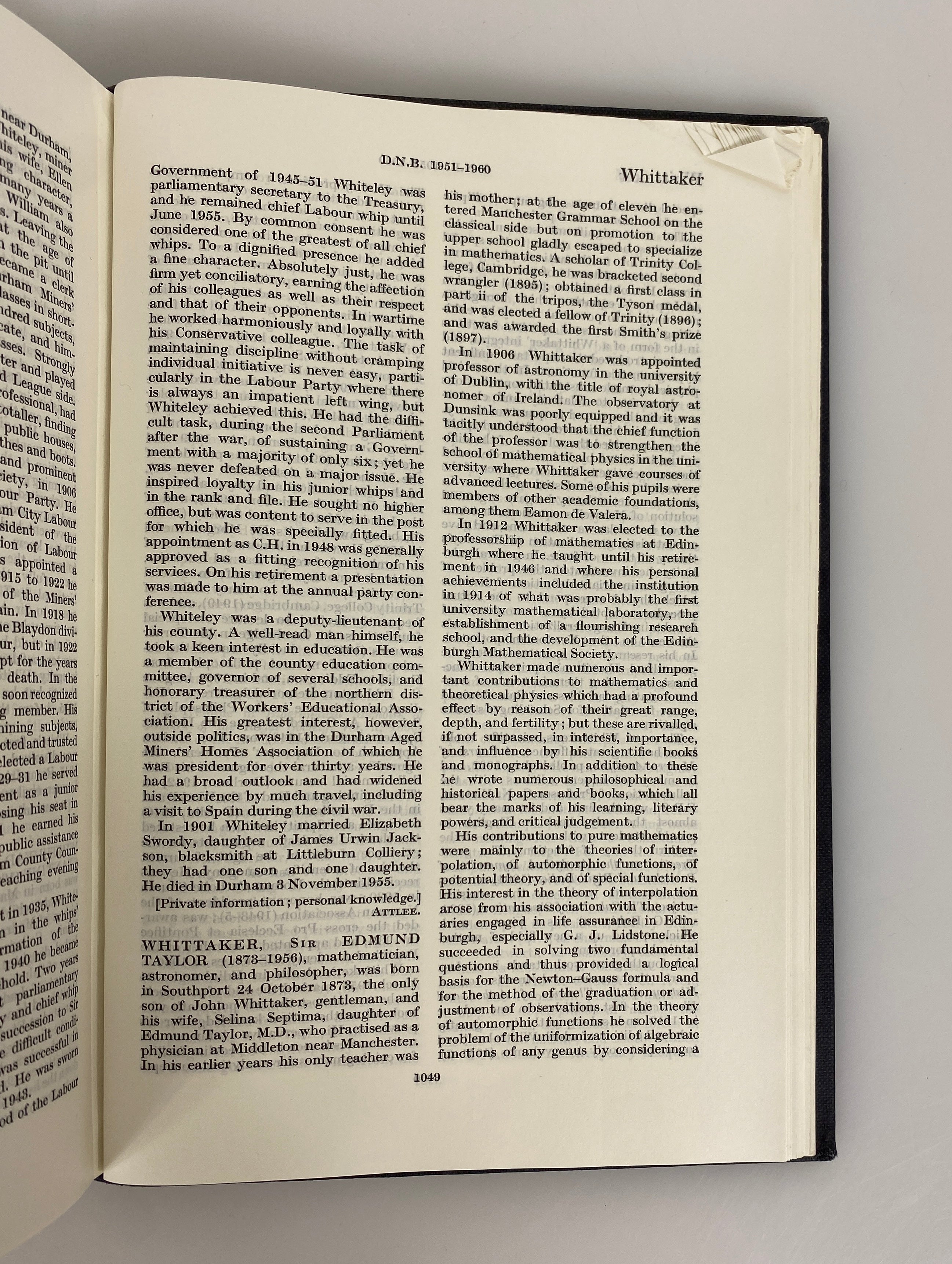 2 Vols: Dictionary of National Biography 1941-1950/1951-1960 Ex-Library HC