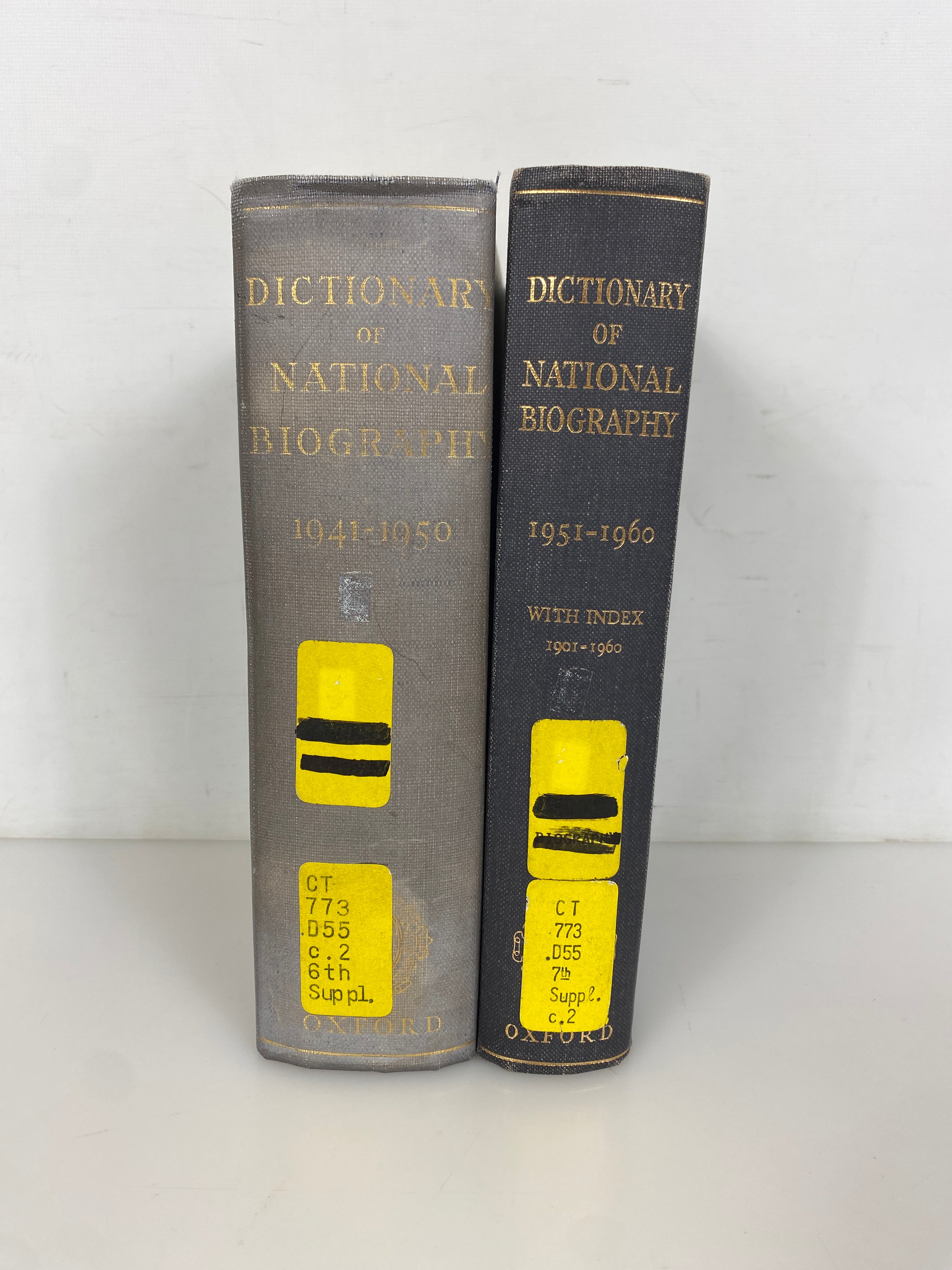 2 Vols: Dictionary of National Biography 1941-1950/1951-1960 Ex-Library HC