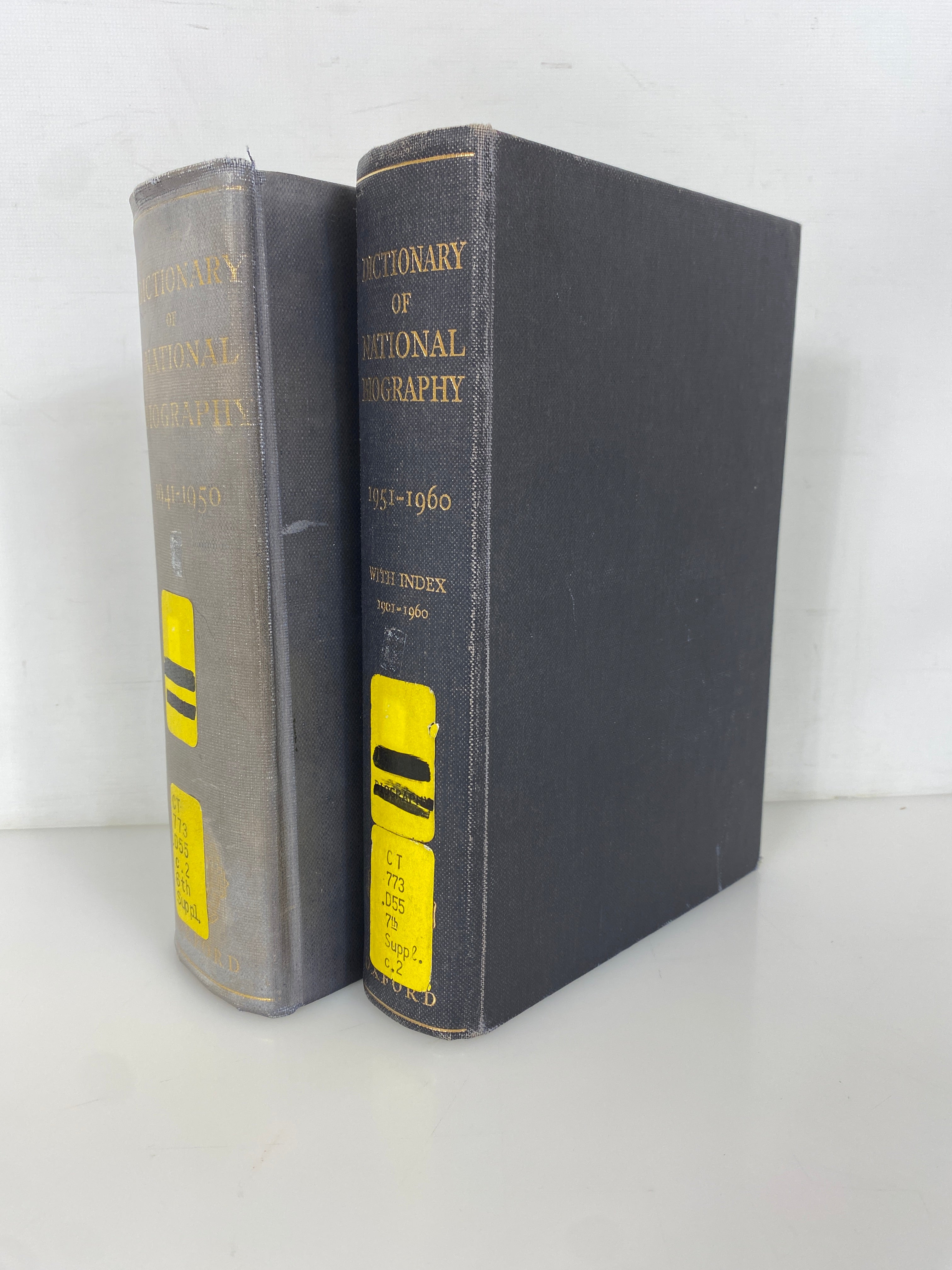 2 Vols: Dictionary of National Biography 1941-1950/1951-1960 Ex-Library HC