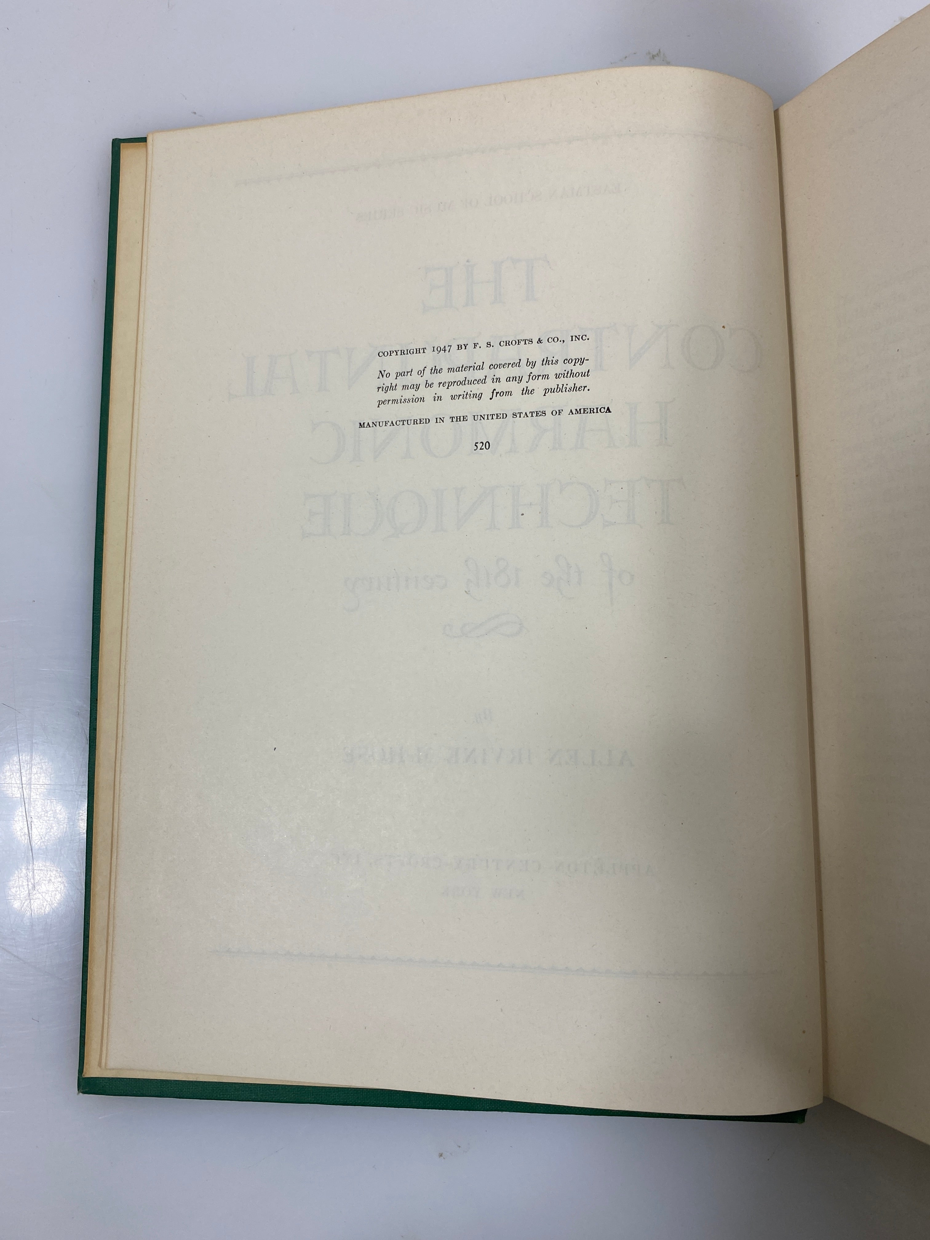 2 Vols: Direct Approach to Counterpoint/Contrapuntal Harmonic Technique 1947 HC