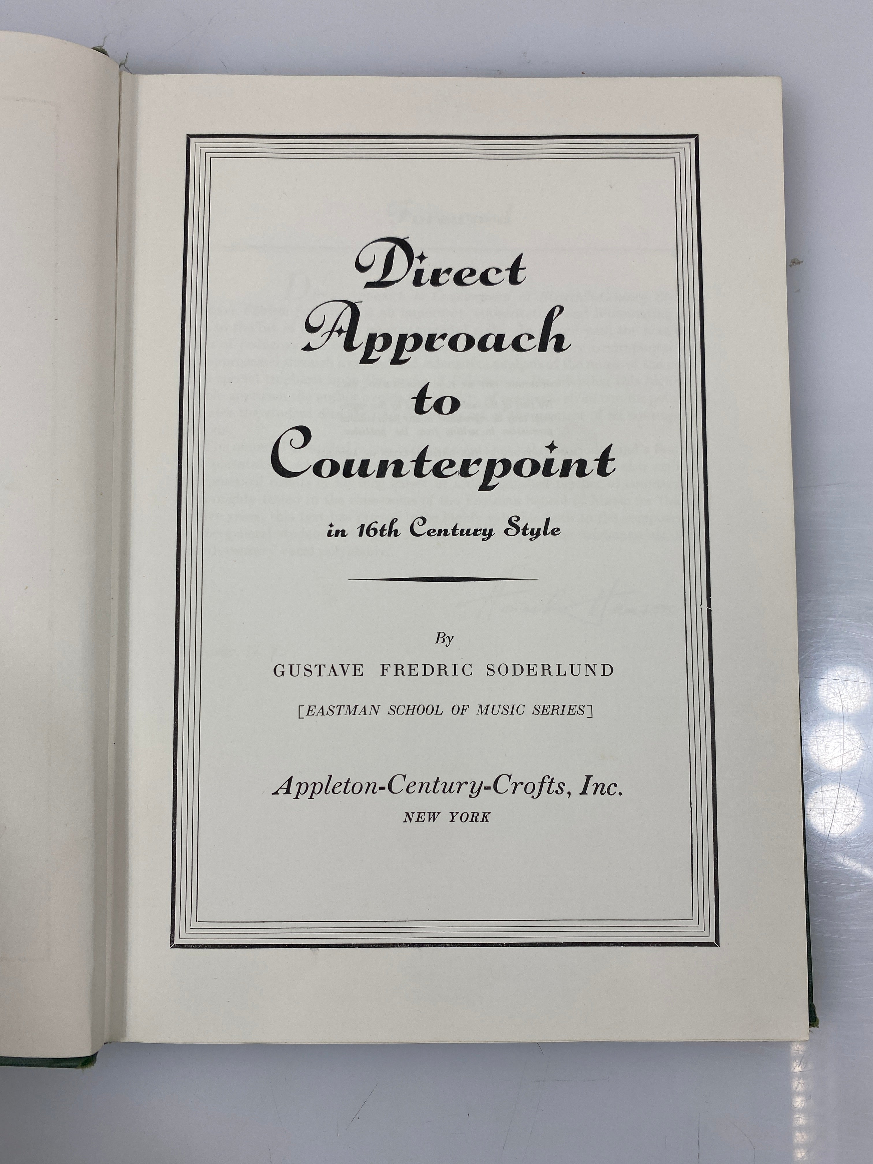 2 Vols: Direct Approach to Counterpoint/Contrapuntal Harmonic Technique 1947 HC
