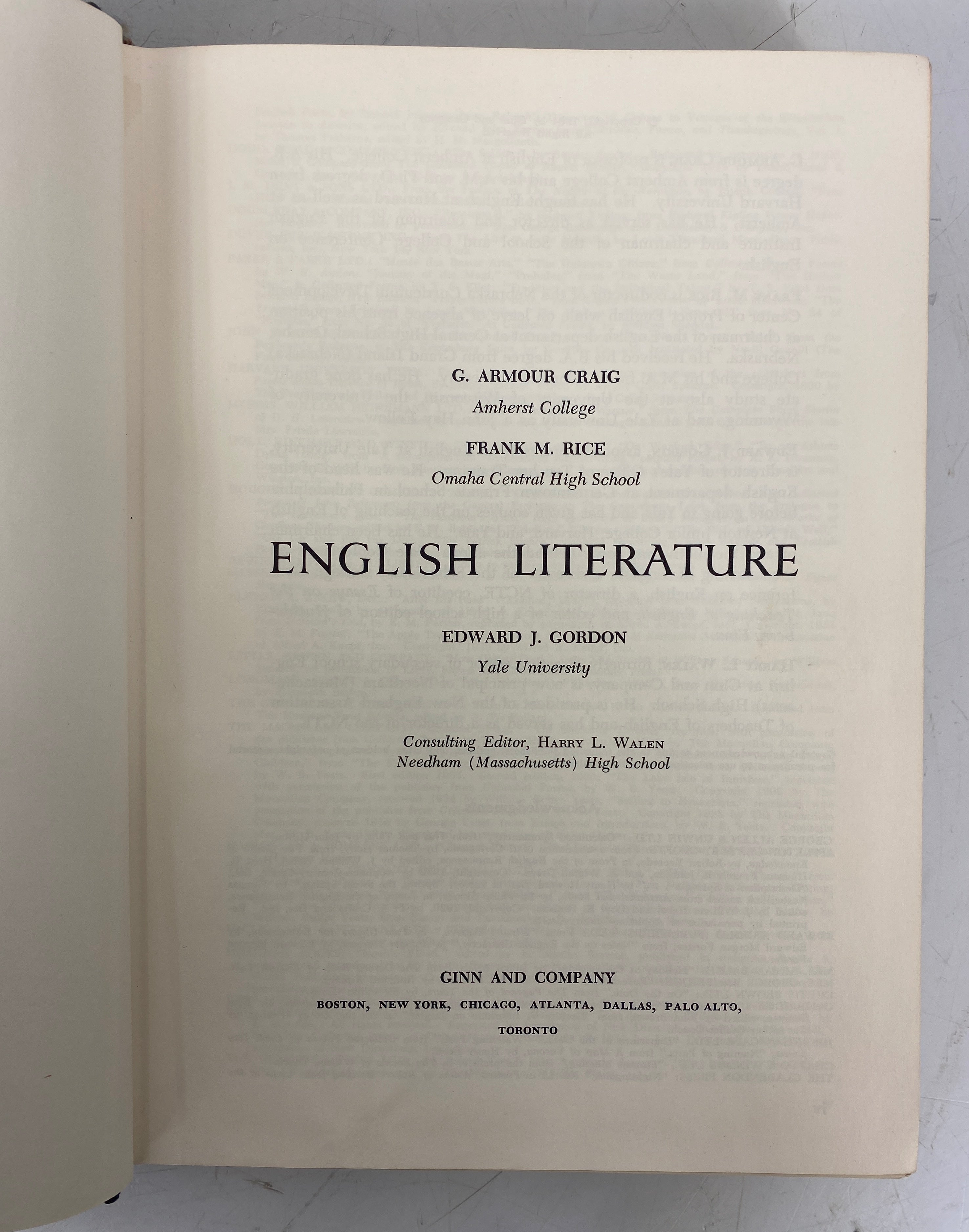 2 Vols: English/American Literature Edward Gordon 1964 HC