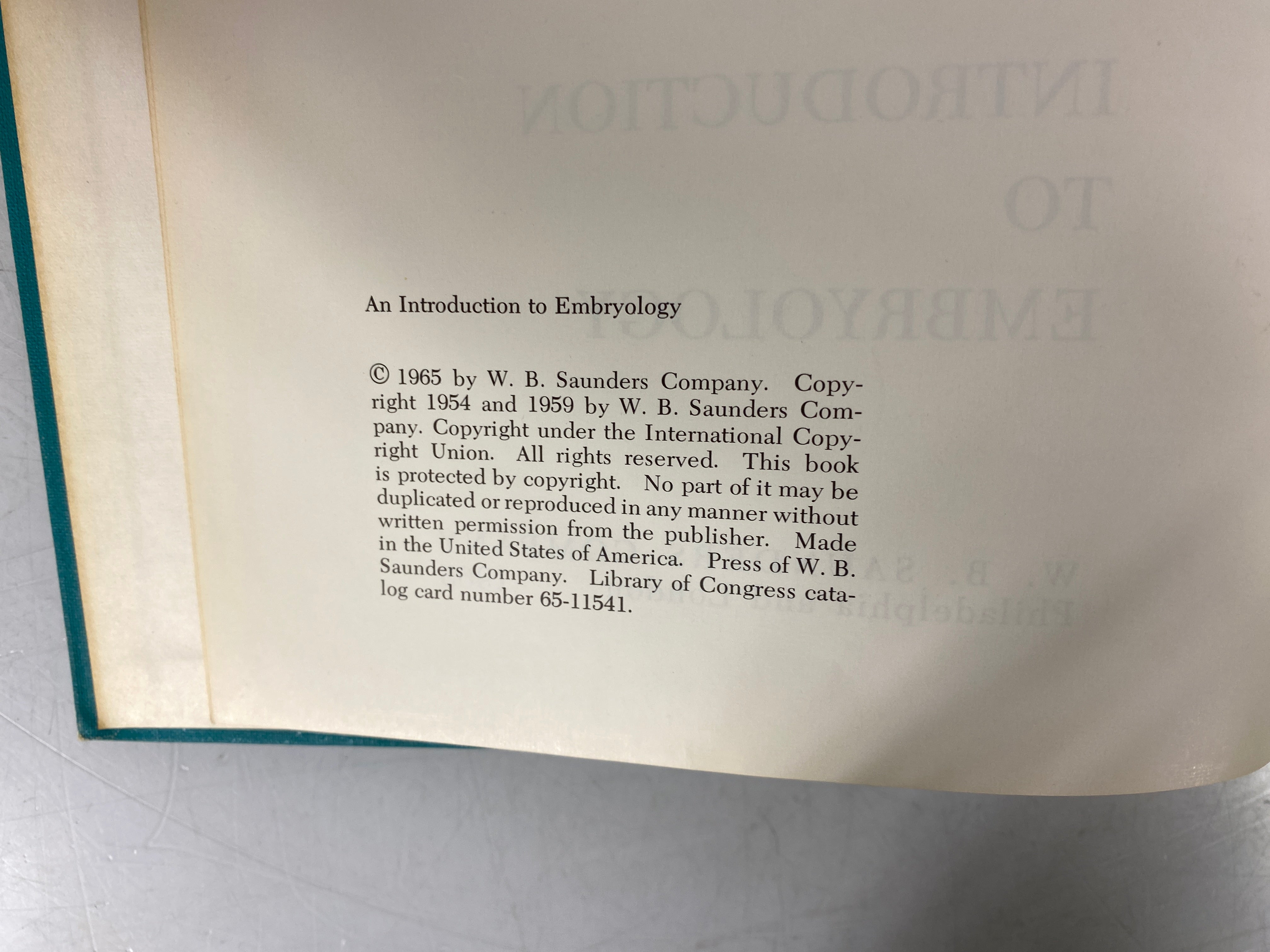 2 Vols: Experimental Embryology (Rugh)/Introduction to Embryology (Balinsky) HC
