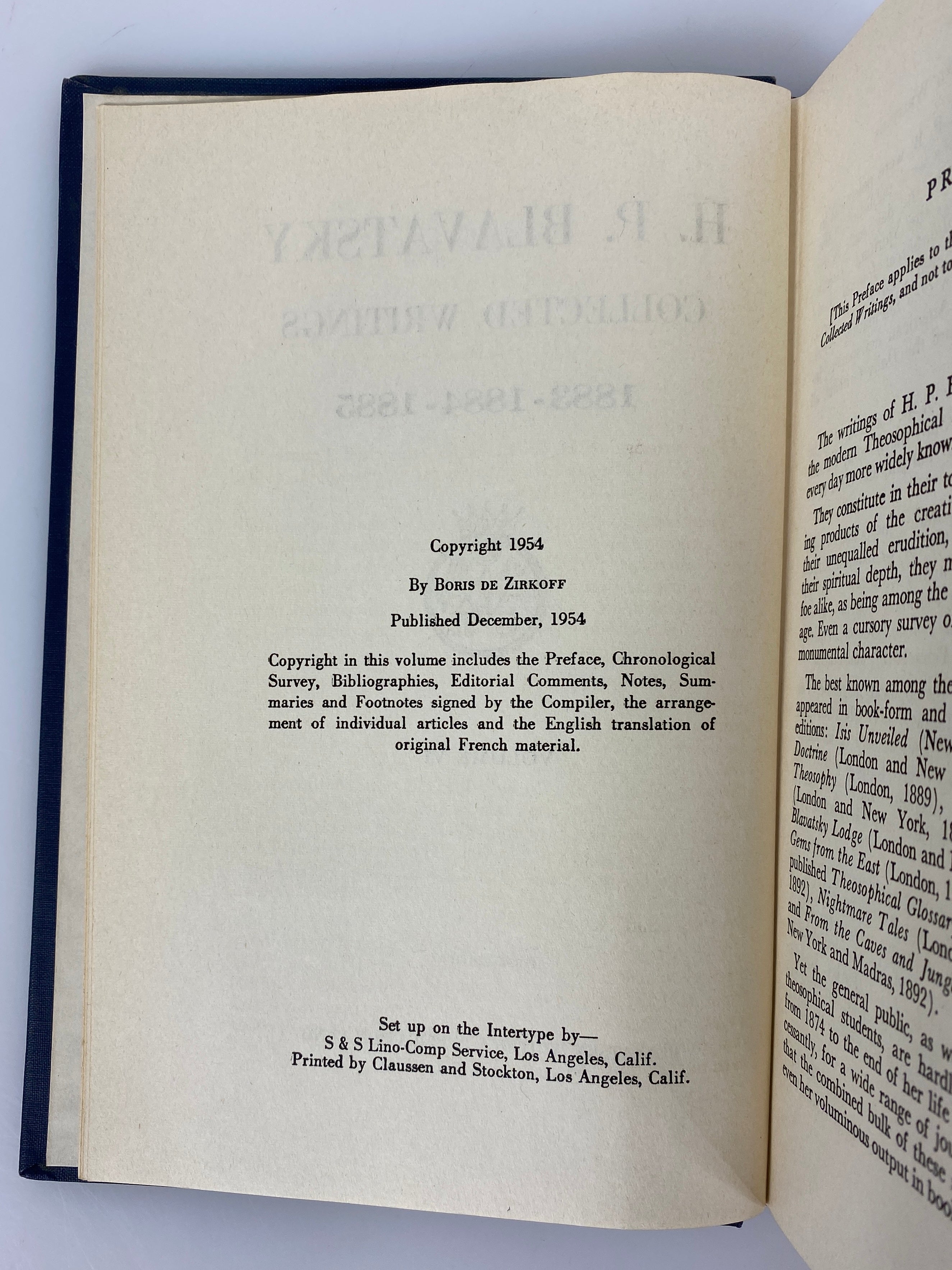 2 Vols: H.P. Blavatsky Collected Writings 1950-54 First Editions Ex-Library HC