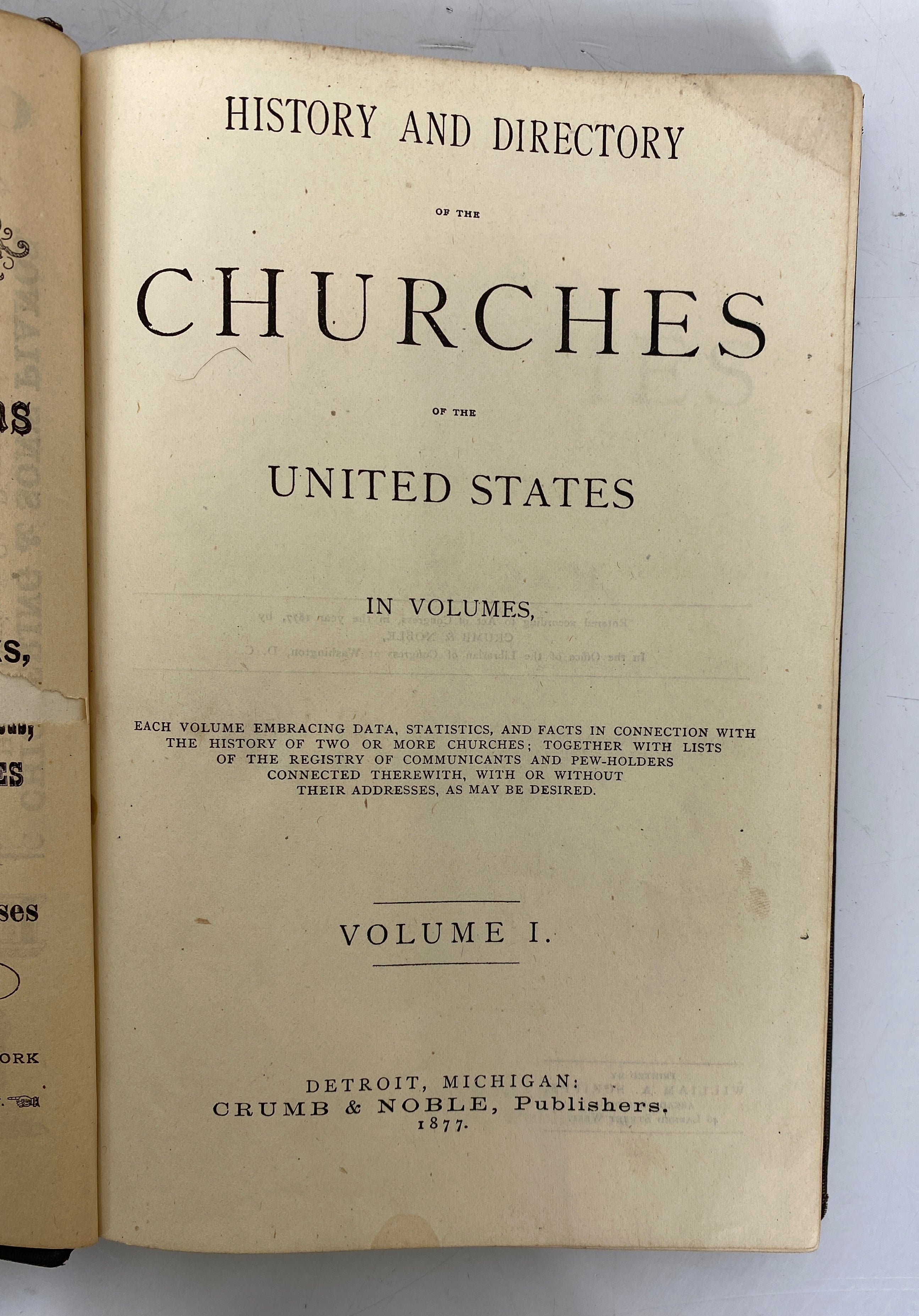 2 Vols: History & Directory Churches Detroit/Methodist Episcopal Pulpit Detroit
