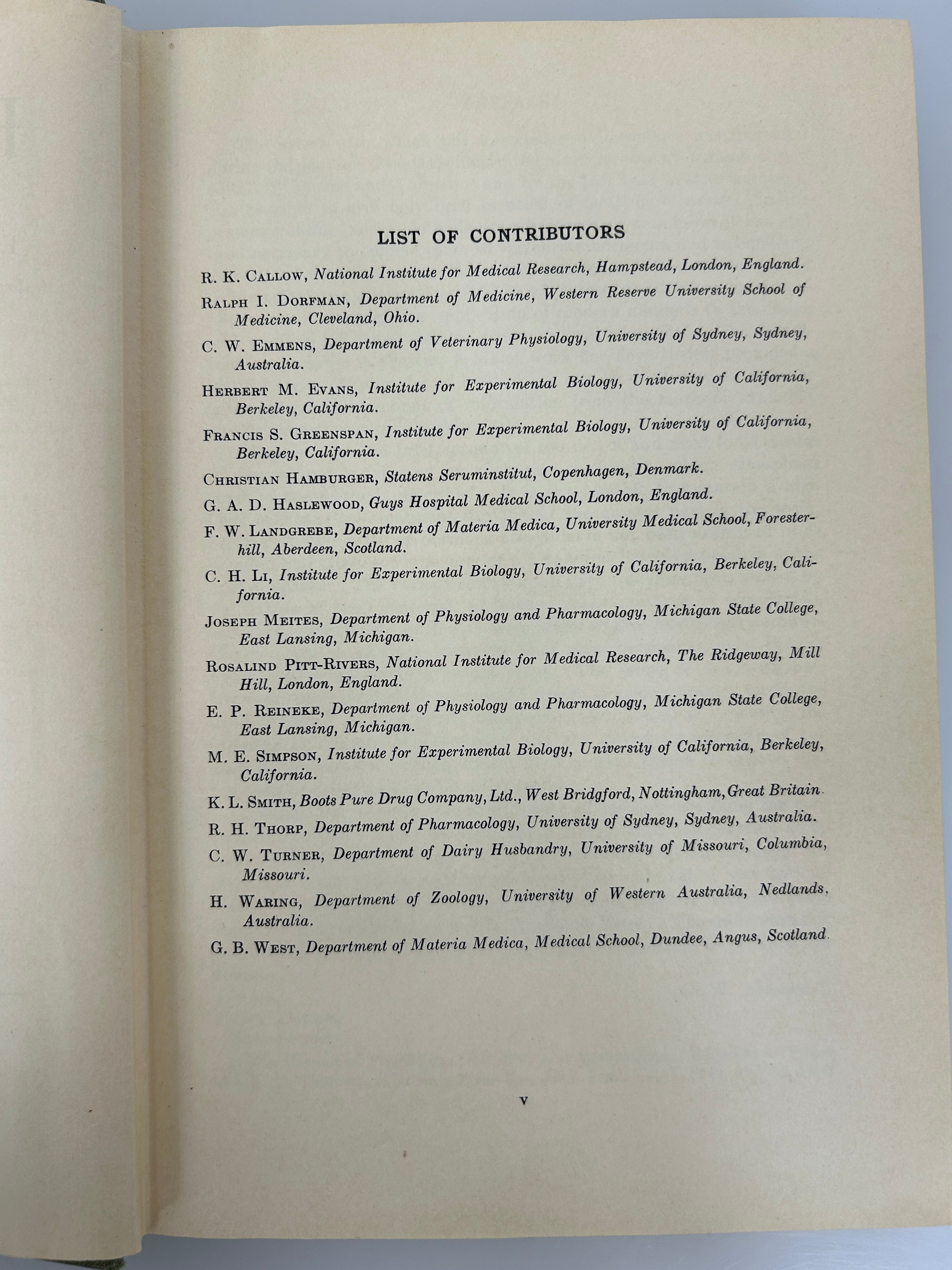 2 Vols: Hormone Assay/The Action of Hormones 1950-1971 Vintage HC Textbooks