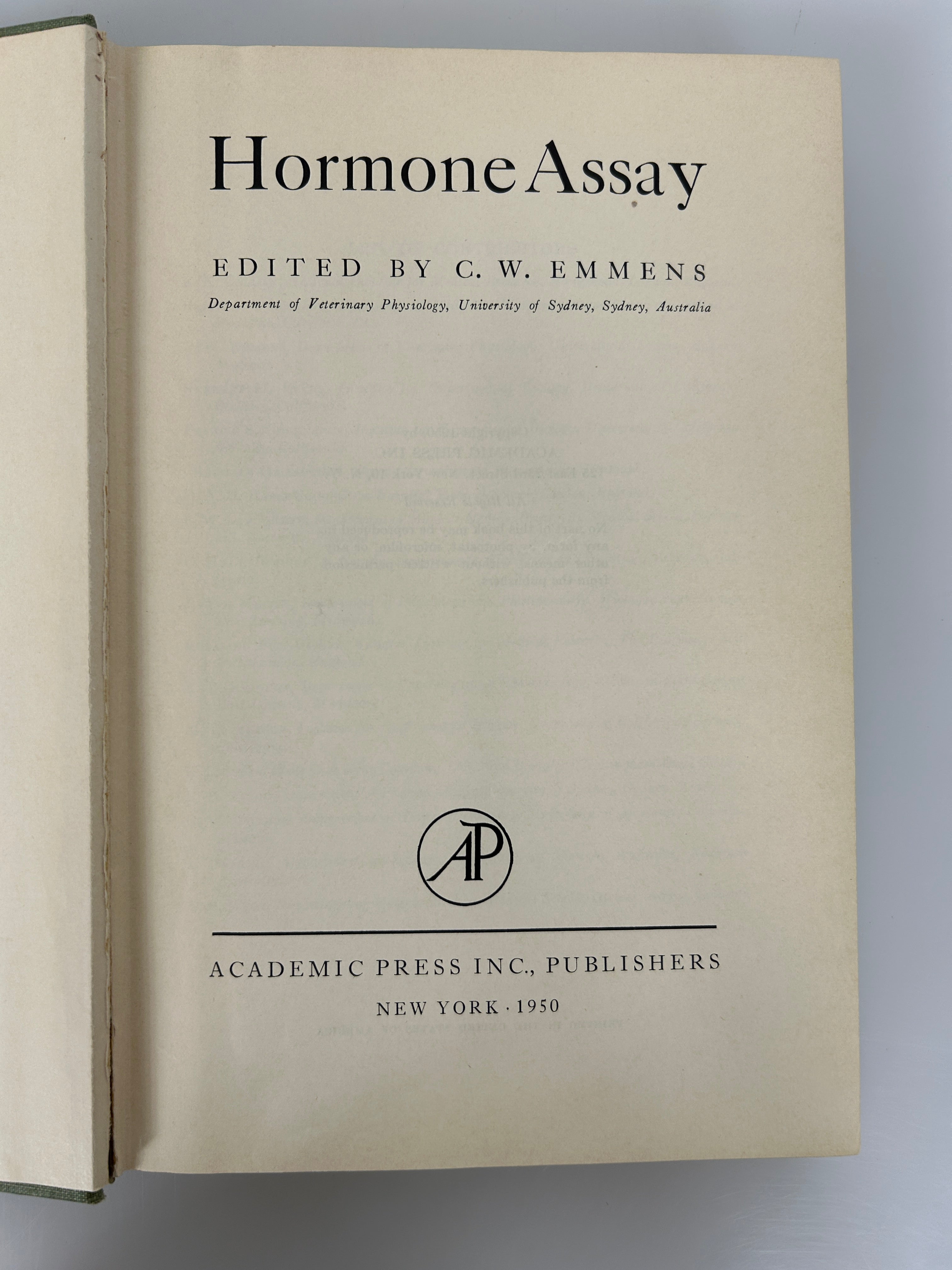 2 Vols: Hormone Assay/The Action of Hormones 1950-1971 Vintage HC Textbooks