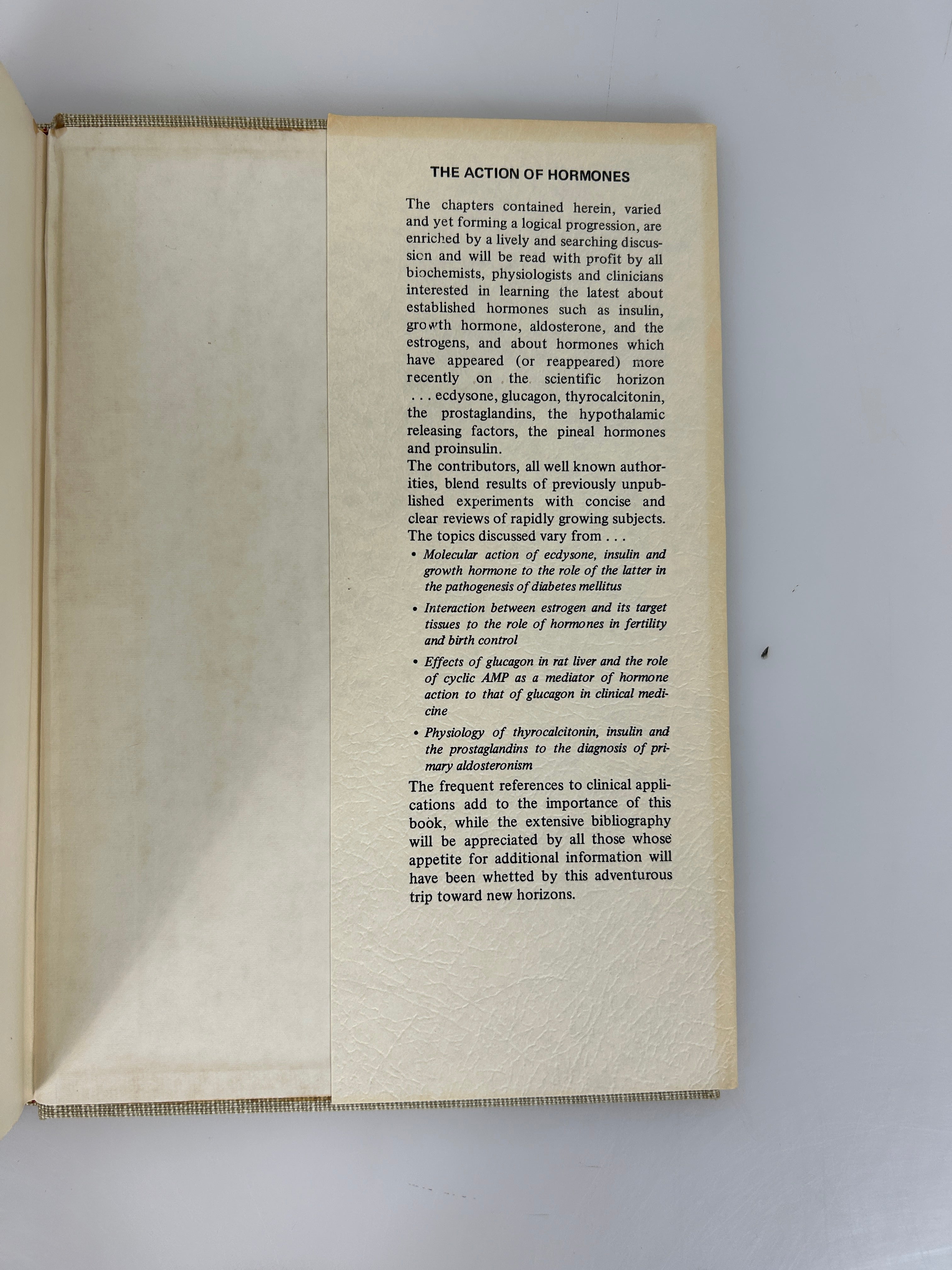 2 Vols: Hormone Assay/The Action of Hormones 1950-1971 Vintage HC Textbooks