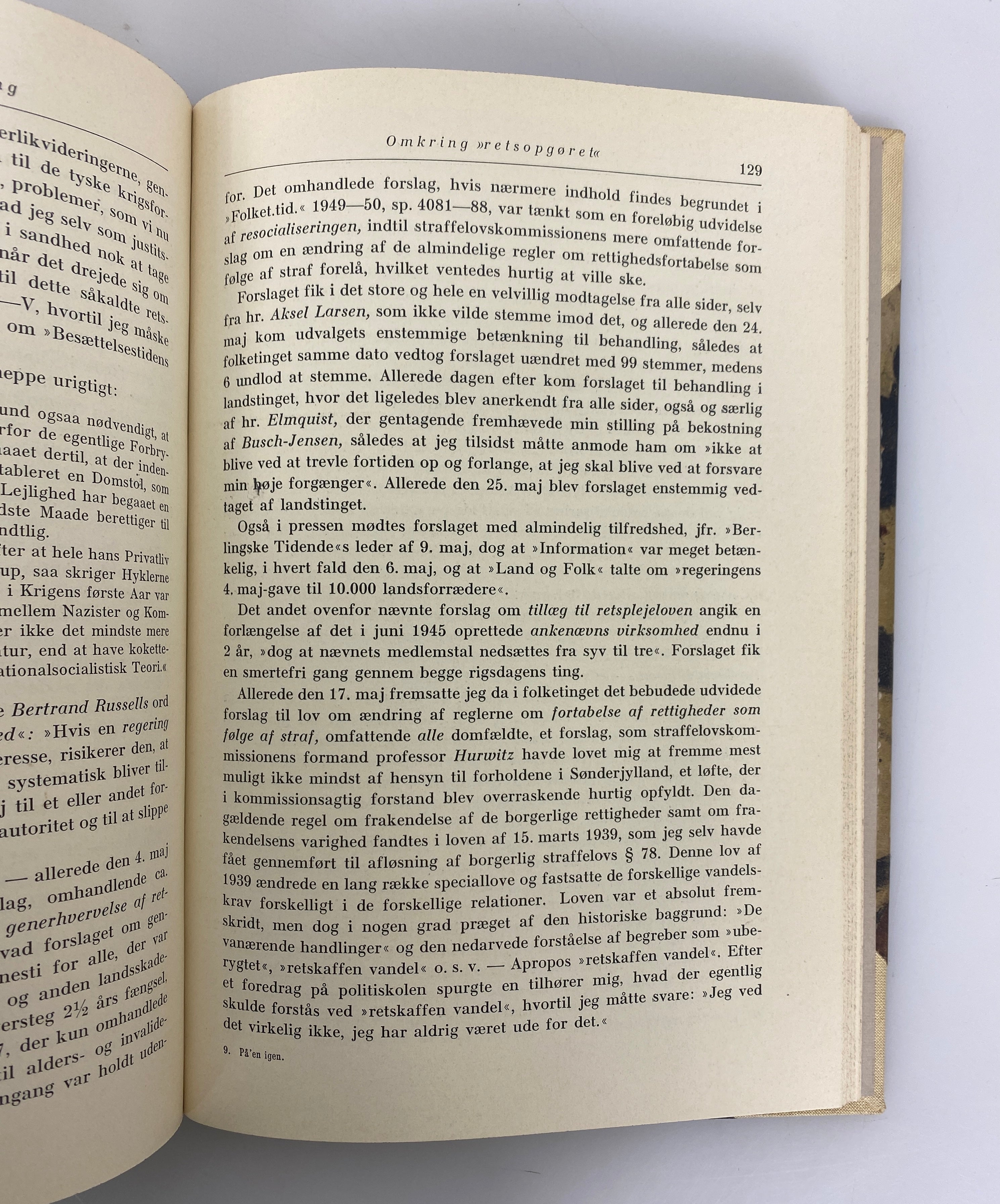 2 Vols in Danish: Eet Liv-Mange Liv/Pa'en Igen Minder Og Meninger 1950-1954 HC