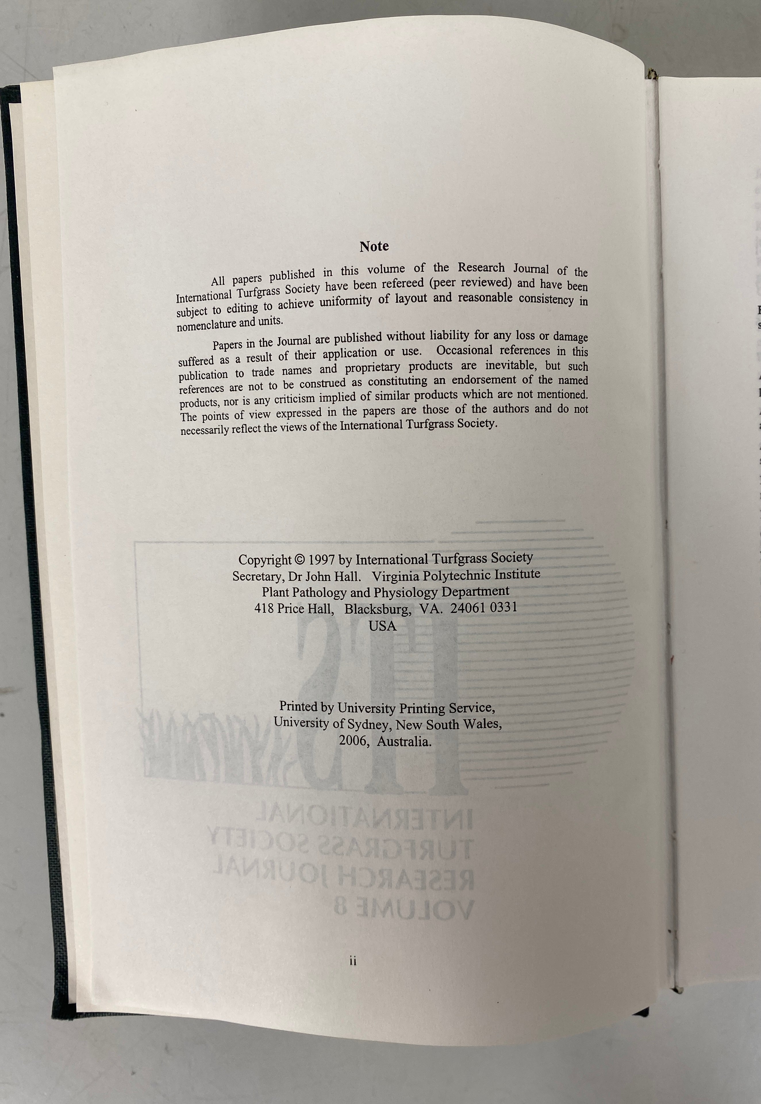 2 Vols: International Turfgrass Society Research Journal 1993/1997 HC
