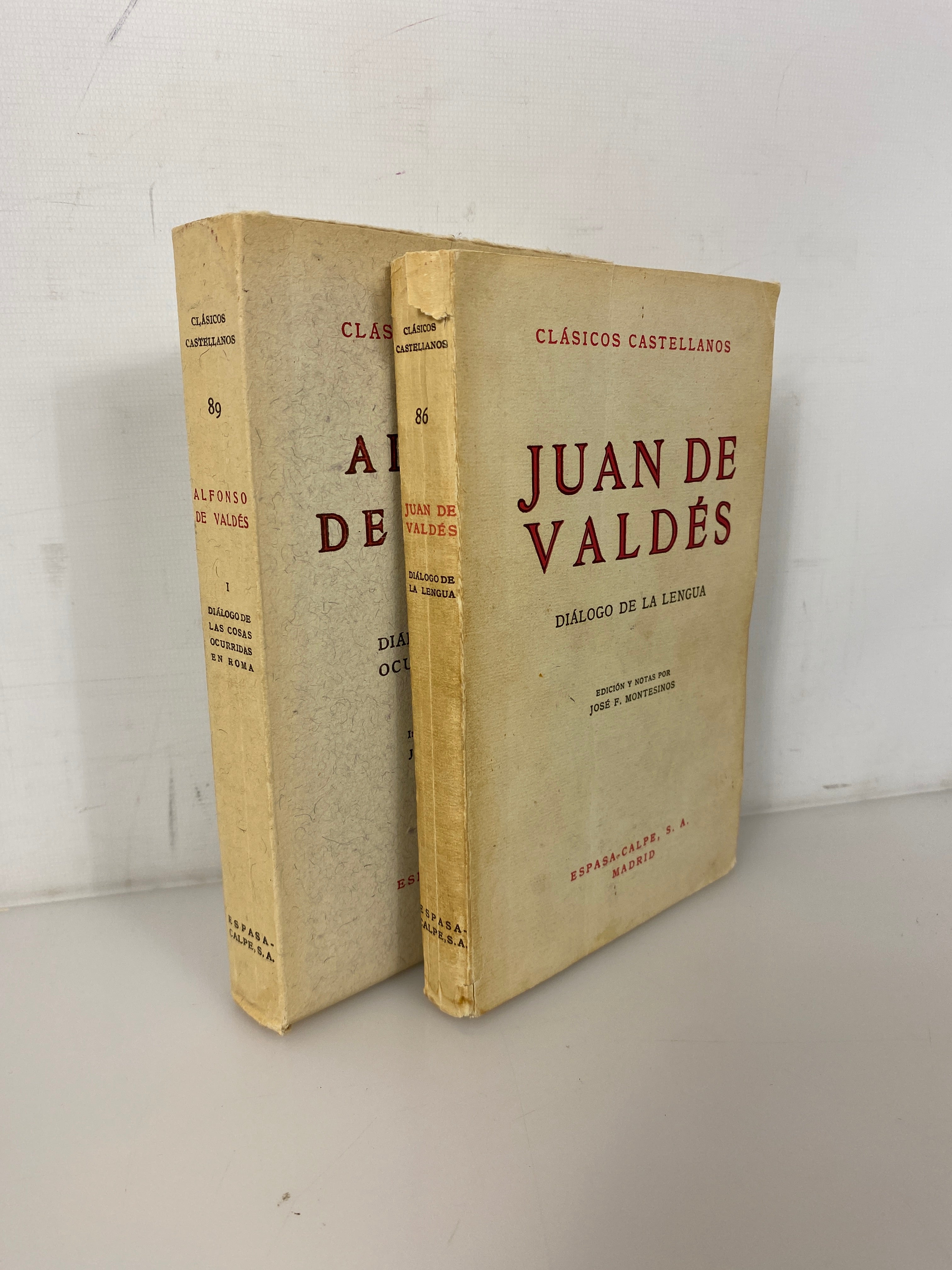 2 Vols: Juan de Valdes/Alfonso de Valdes by Montesinos 1956-64 SC