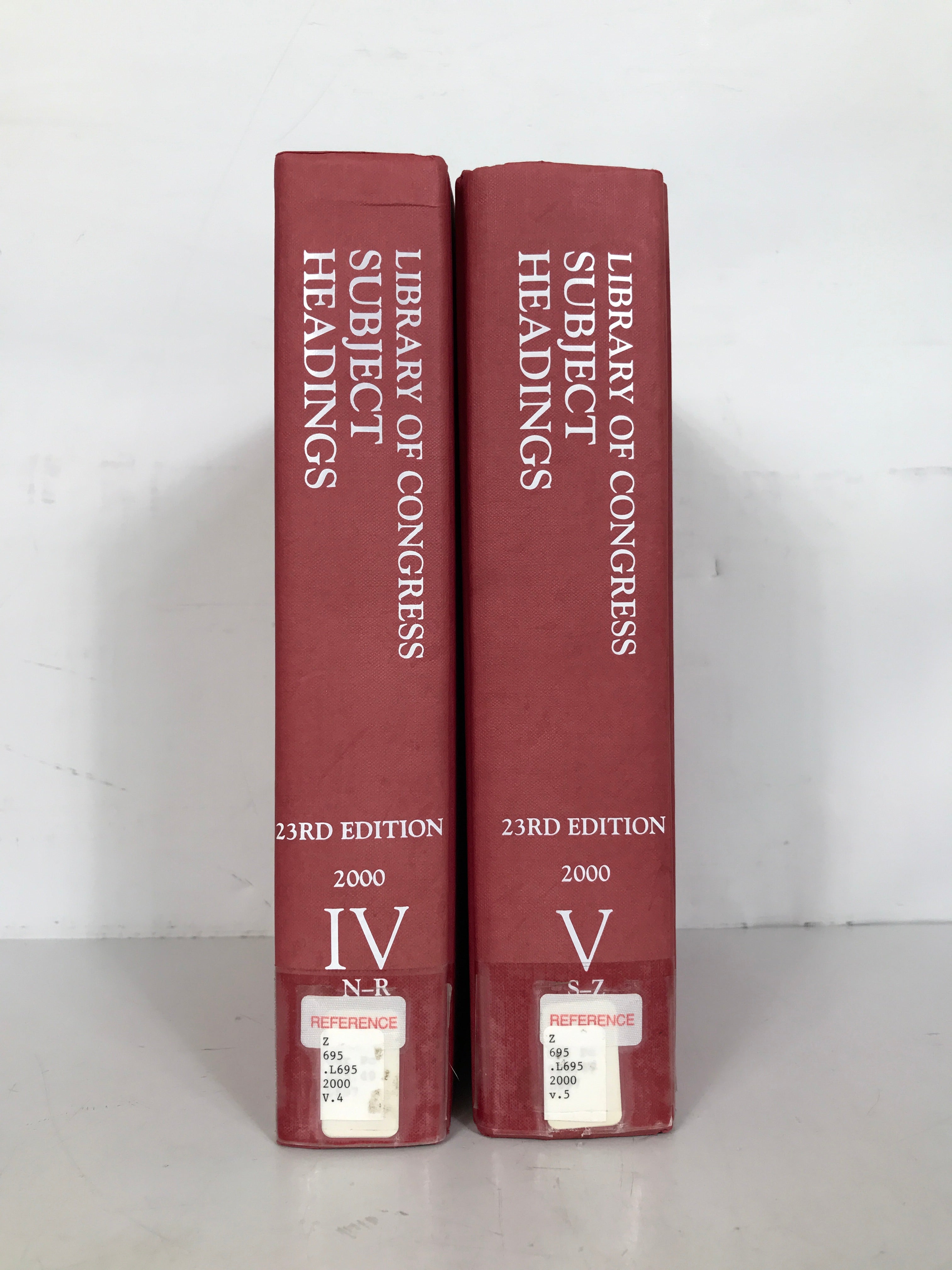 2 Vols: Library of Congress Subject Headings IV/V 23rd Ed Ex-Library