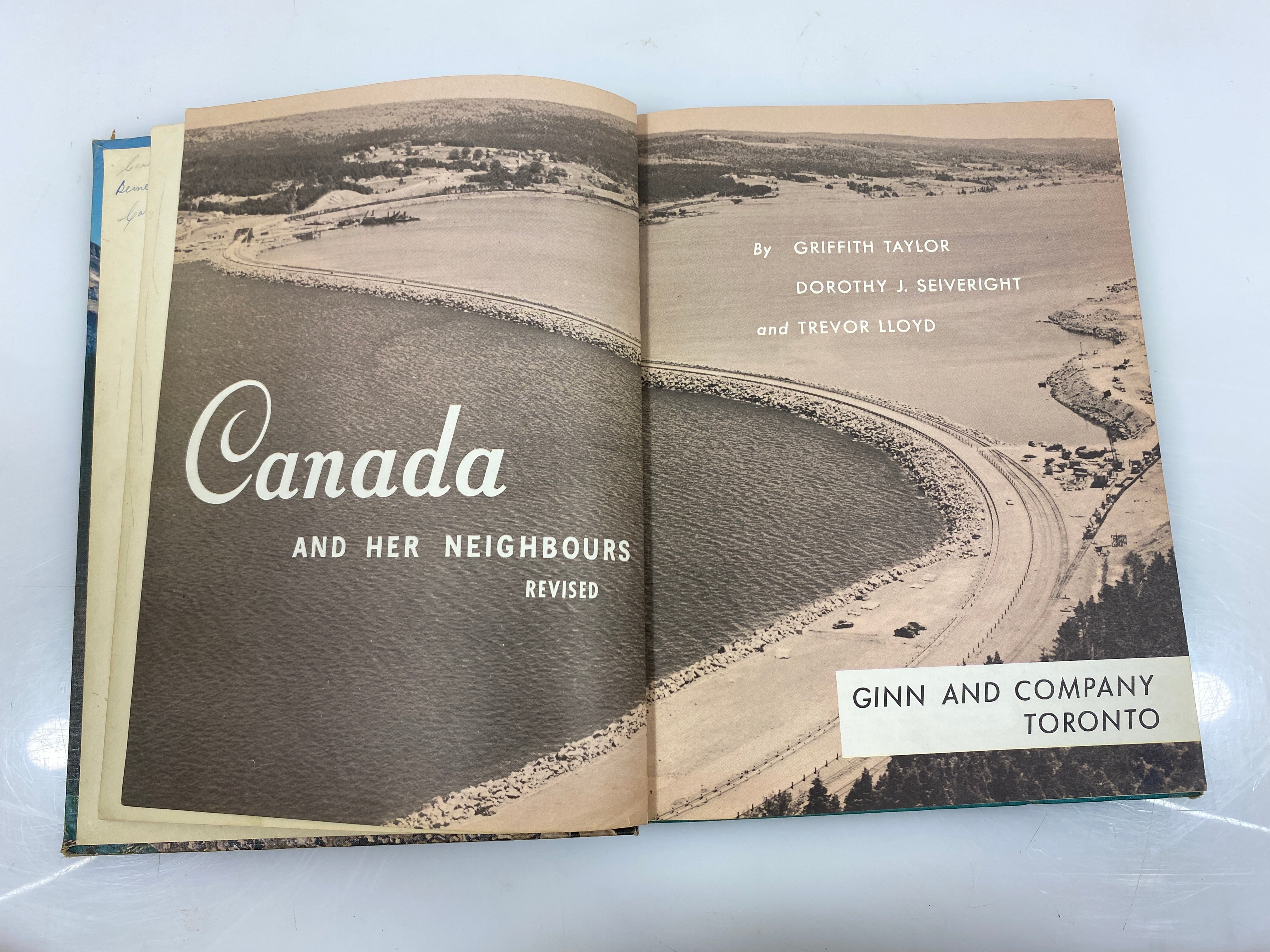 2 Vols: Ontario Public School Geography/Canada & Her Neighbors Vintage HC