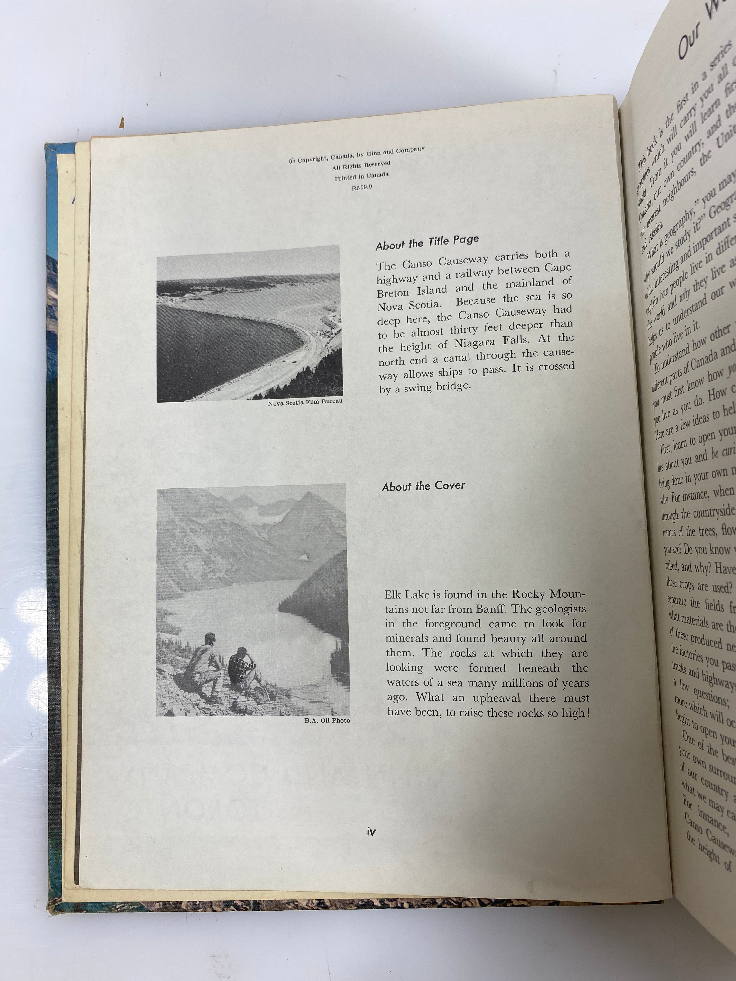 2 Vols: Ontario Public School Geography/Canada & Her Neighbors Vintage HC