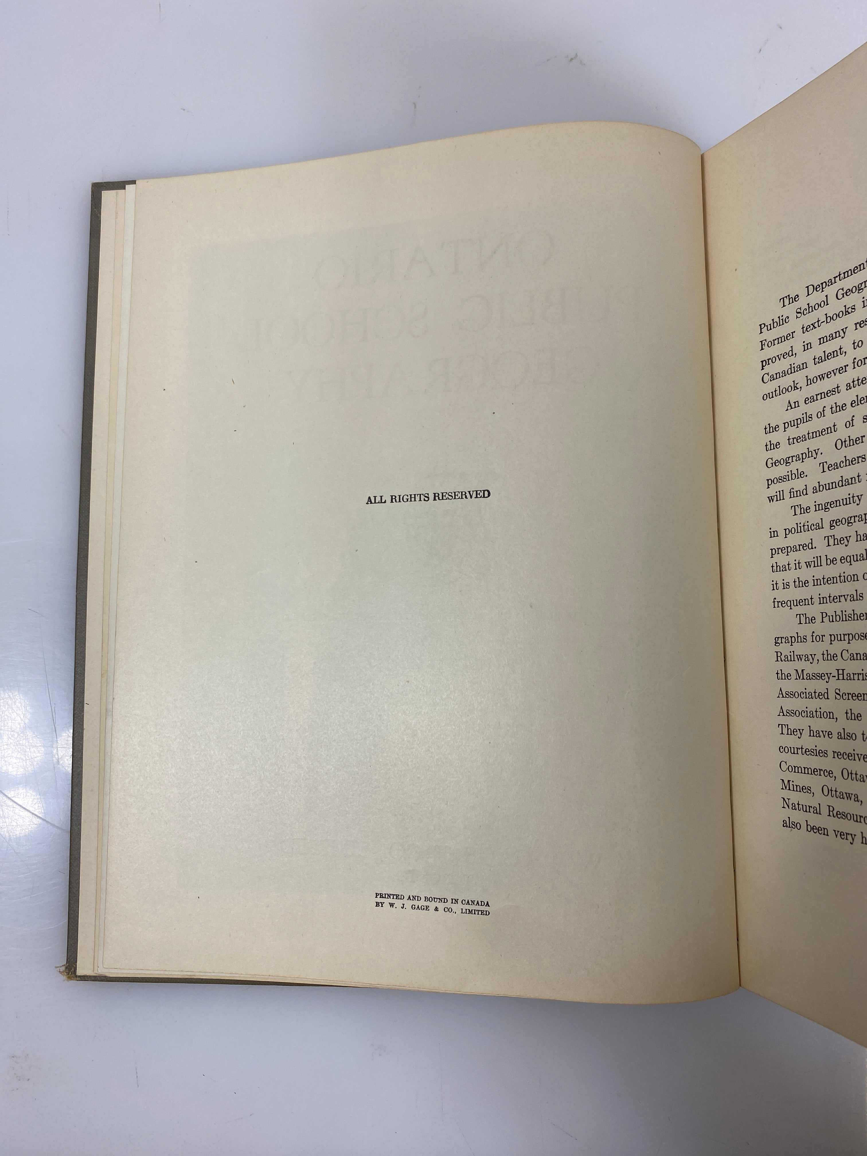 2 Vols: Ontario Public School Geography/Canada & Her Neighbors Vintage HC