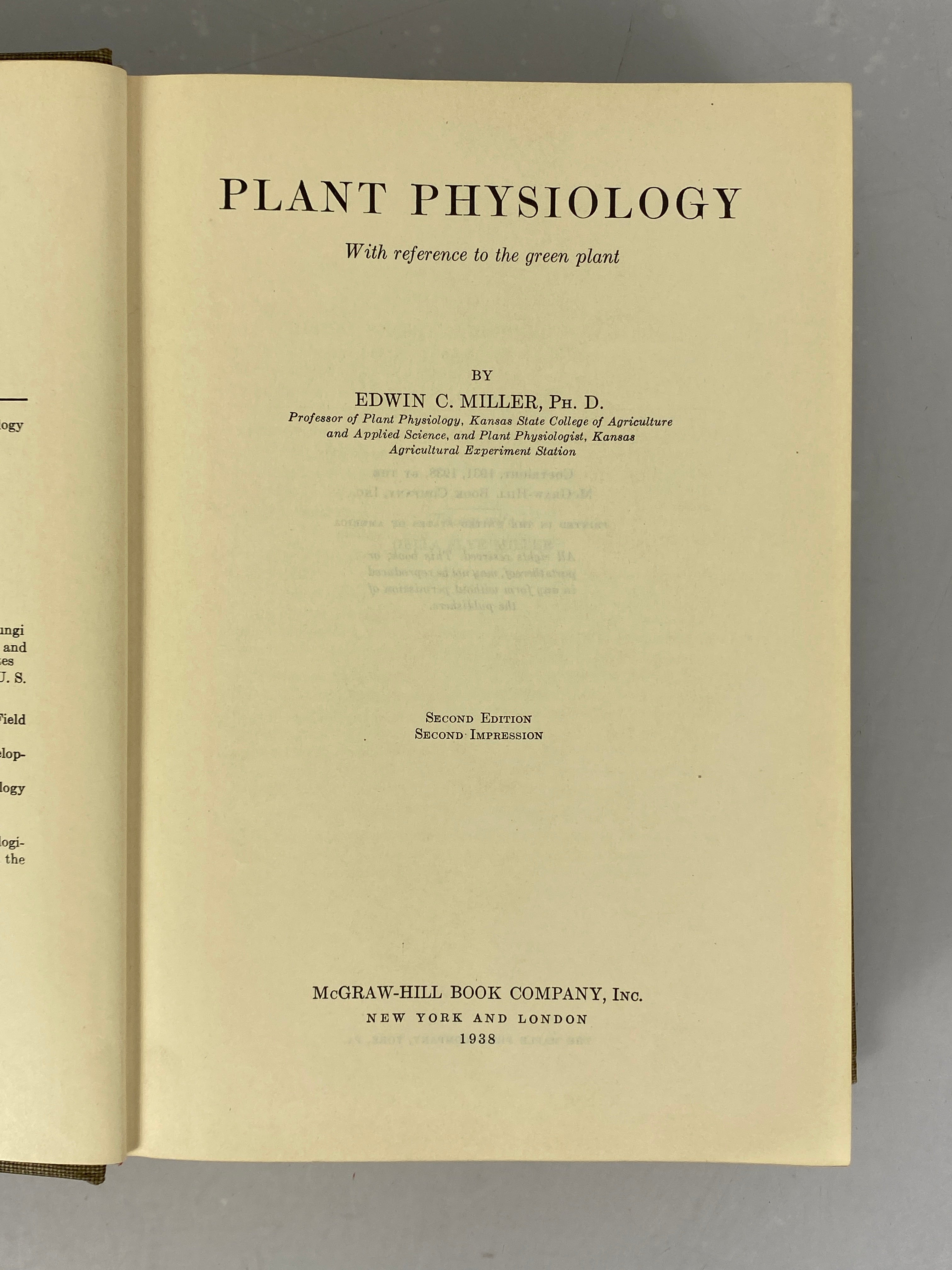 2 Vols: Plant Physiology (1938)/Weed Control (1952) Vintage McGraw-Hill HC