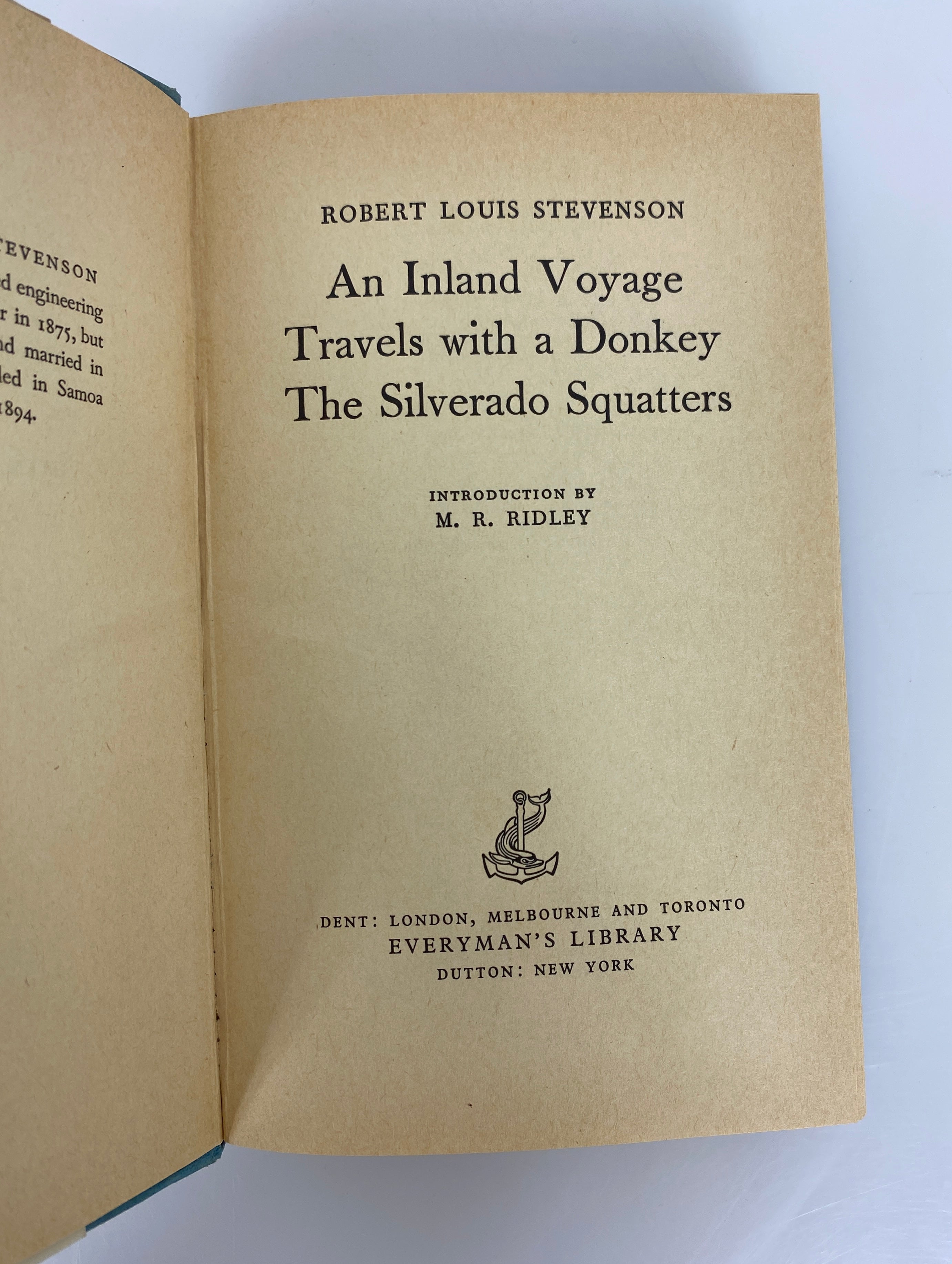 2 Vols Robert Louis Stevenson: Inland Voyage/Master of Ballantrae 1930, 1978 HC