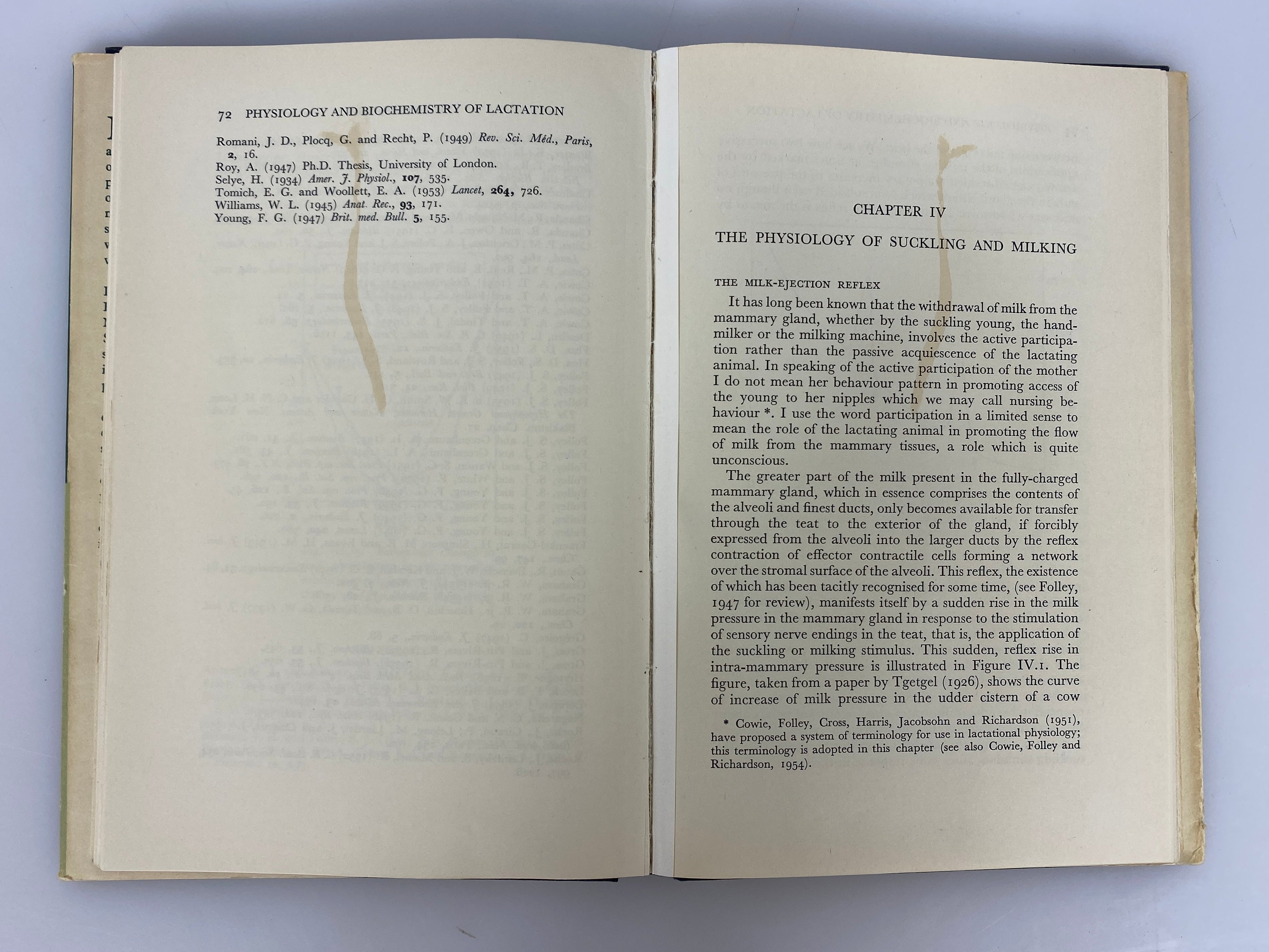 2 Vols: Secretion of Milk/The Physiology & Biochemistry of Lactation 1952-56
