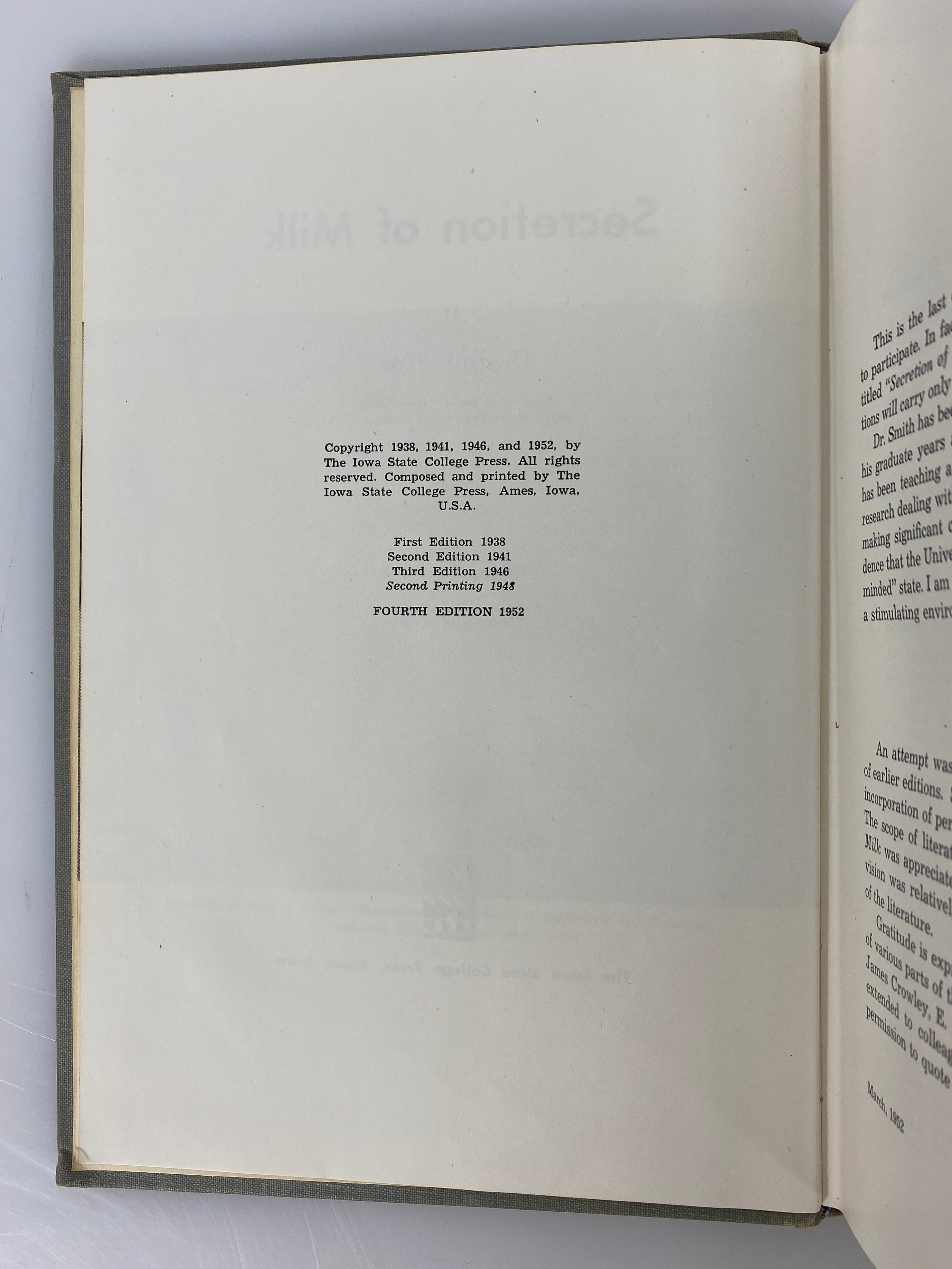 2 Vols: Secretion of Milk/The Physiology & Biochemistry of Lactation 1952-56