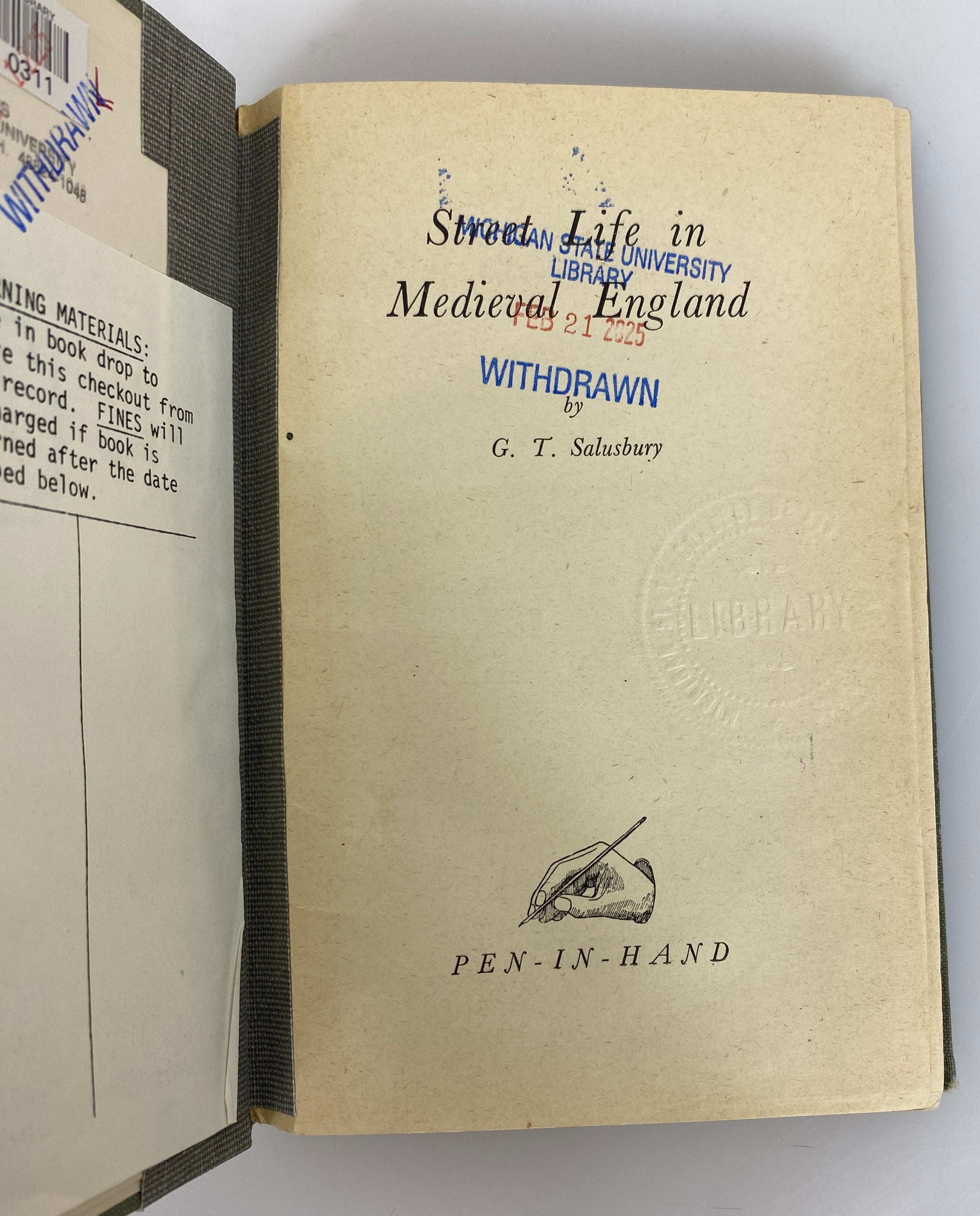 2 Vols Street Life in Medieval England/English Life in the Middle Ages Ex-Libris