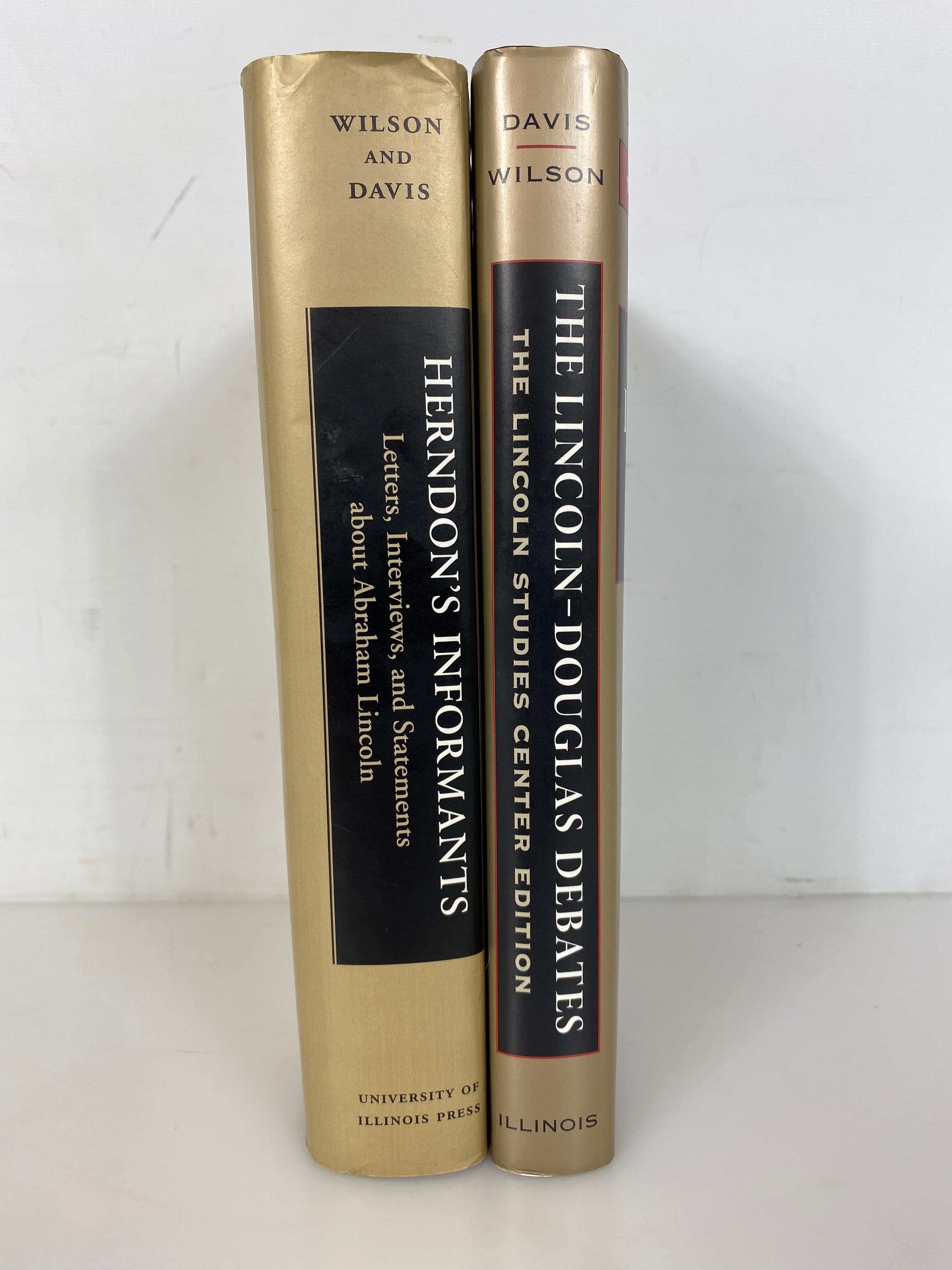 2 Vols: The Lincoln-Douglas Debates/Herndon's Informants Signed/Inscribed HCDJ