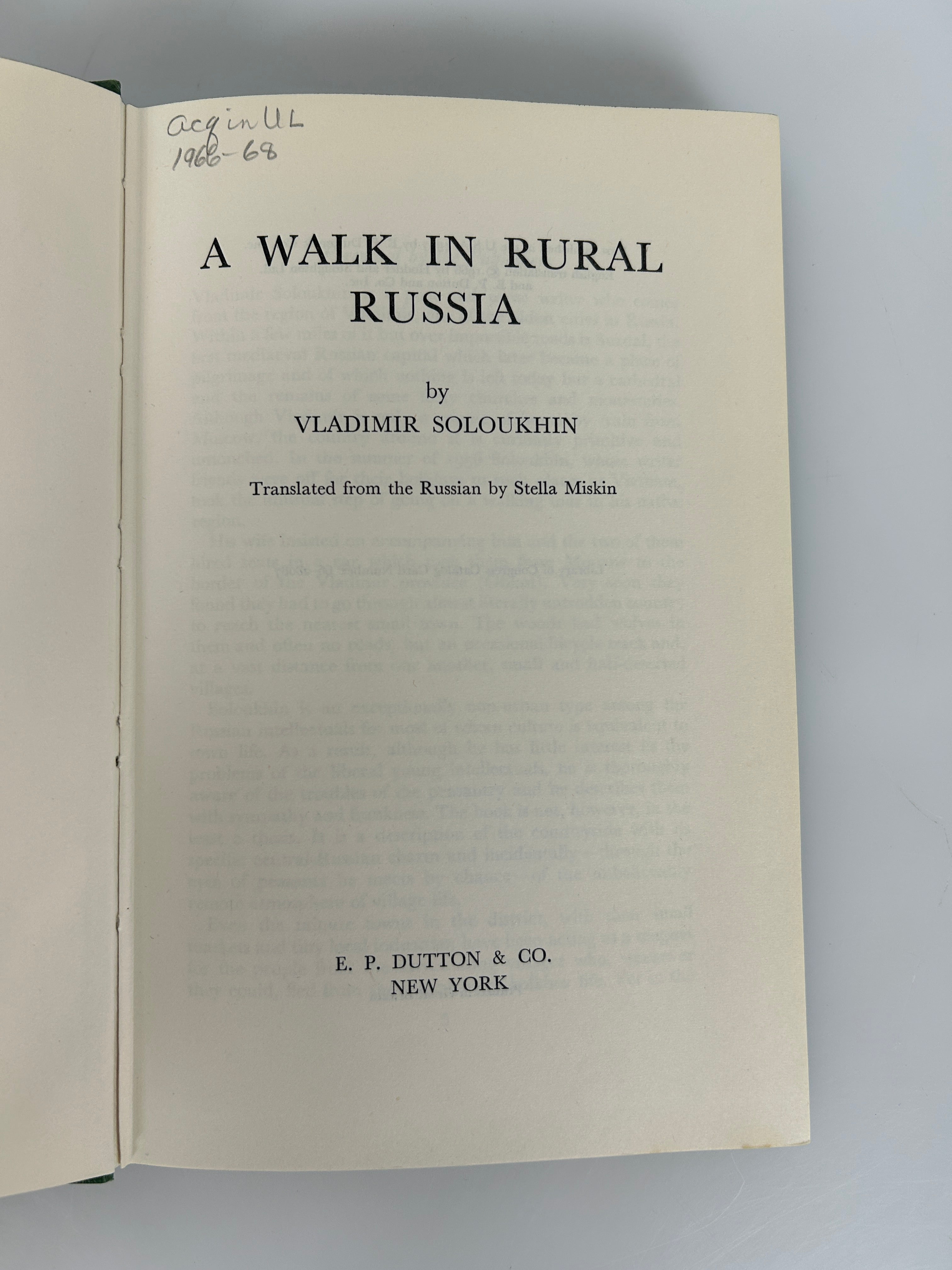 2 Vols: The People's of Siberia/A Walk in Rural Russia 1964-67 Ex-Library HC