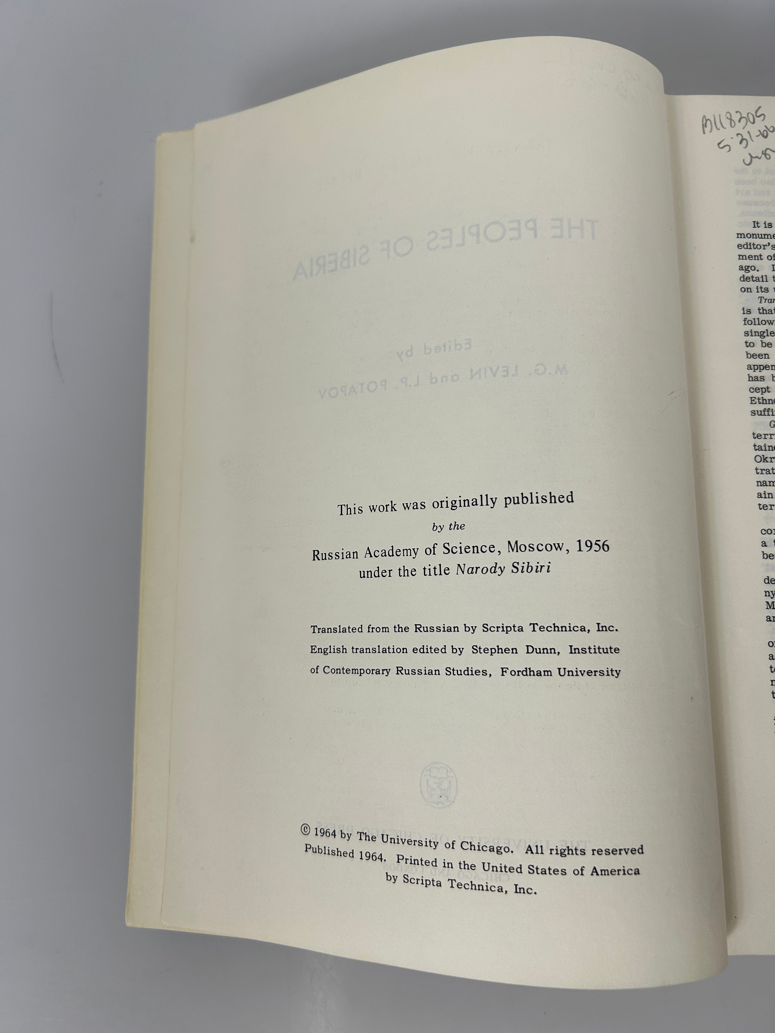 2 Vols: The People's of Siberia/A Walk in Rural Russia 1964-67 Ex-Library HC