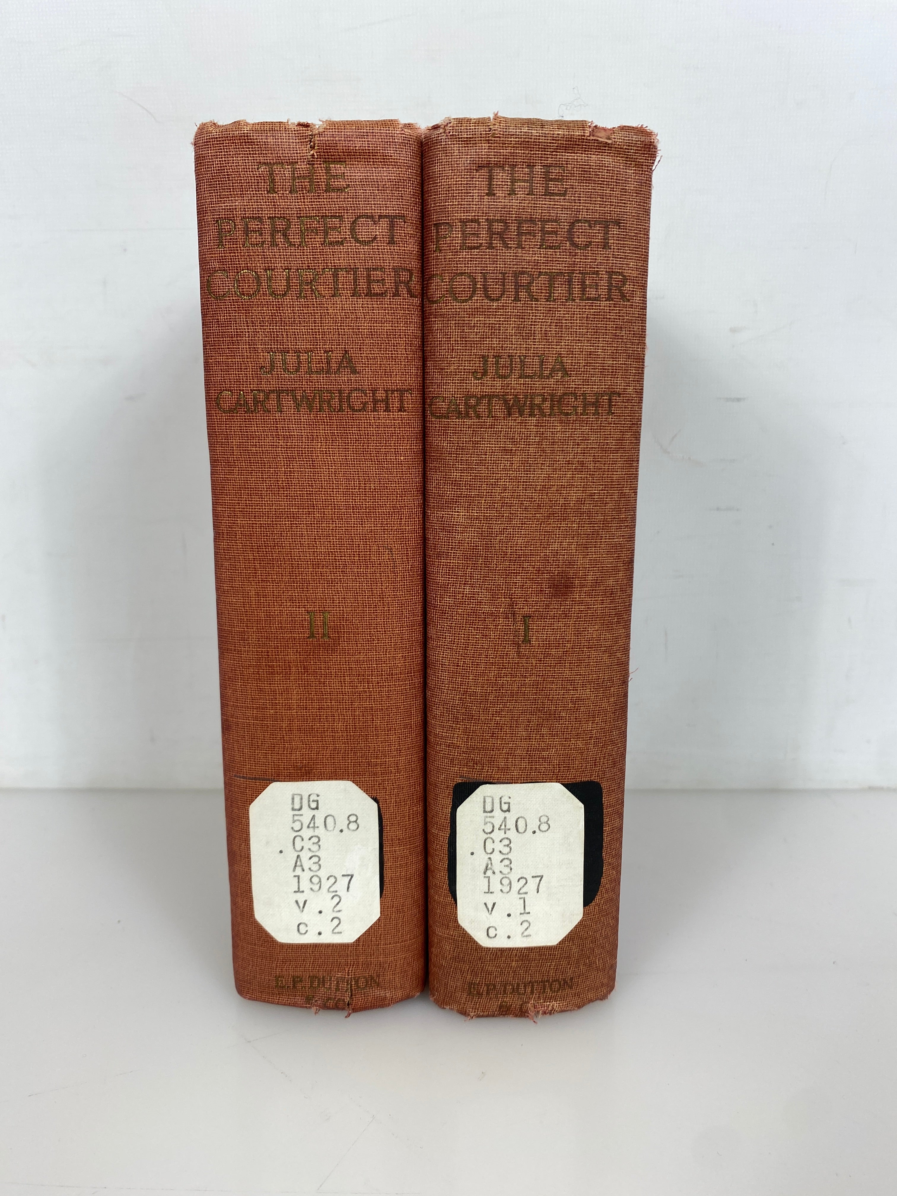 2 Vols: The Perfect Courtier by Julia Cartwright 1927 Ex-Library HC