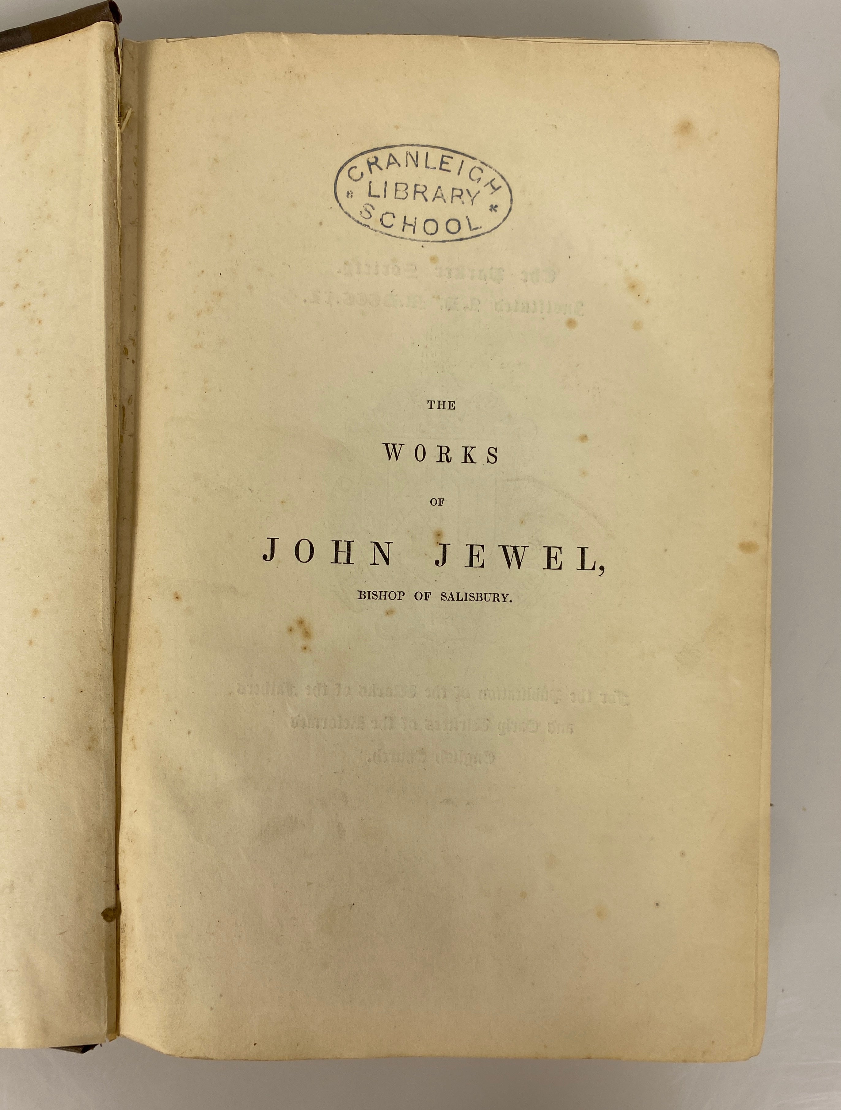 2 Vols The Works of John Jewel 3rd & 4th Portions 1848-50 Ex-Library Leather HC