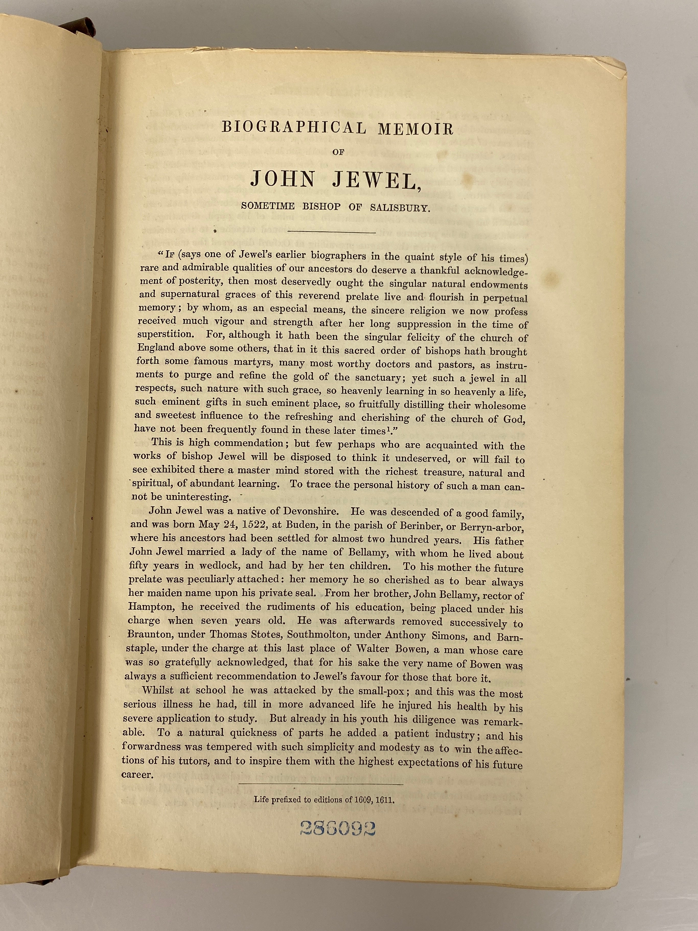 2 Vols The Works of John Jewel 3rd & 4th Portions 1848-50 Ex-Library Leather HC