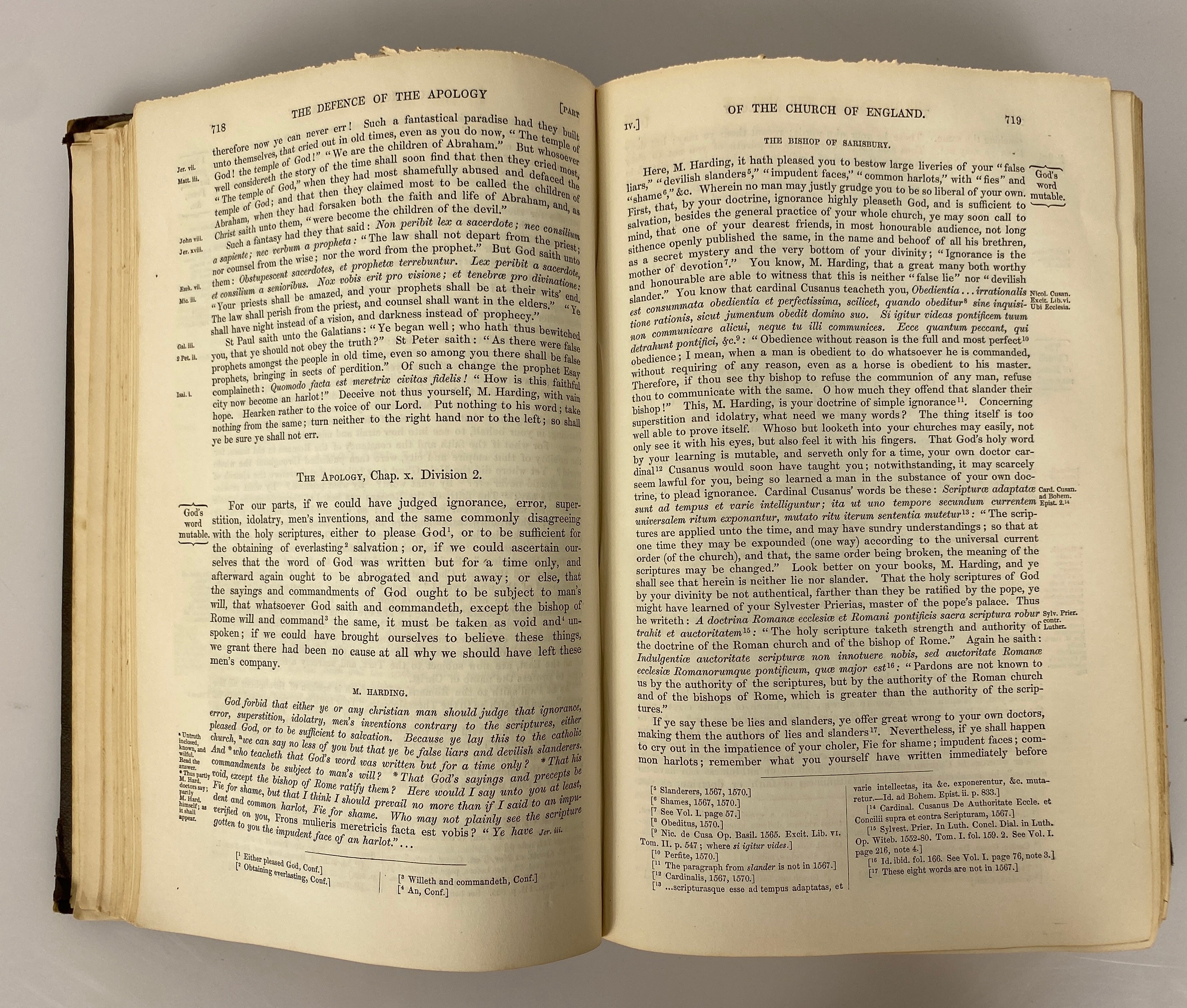 2 Vols The Works of John Jewel 3rd & 4th Portions 1848-50 Ex-Library Leather HC