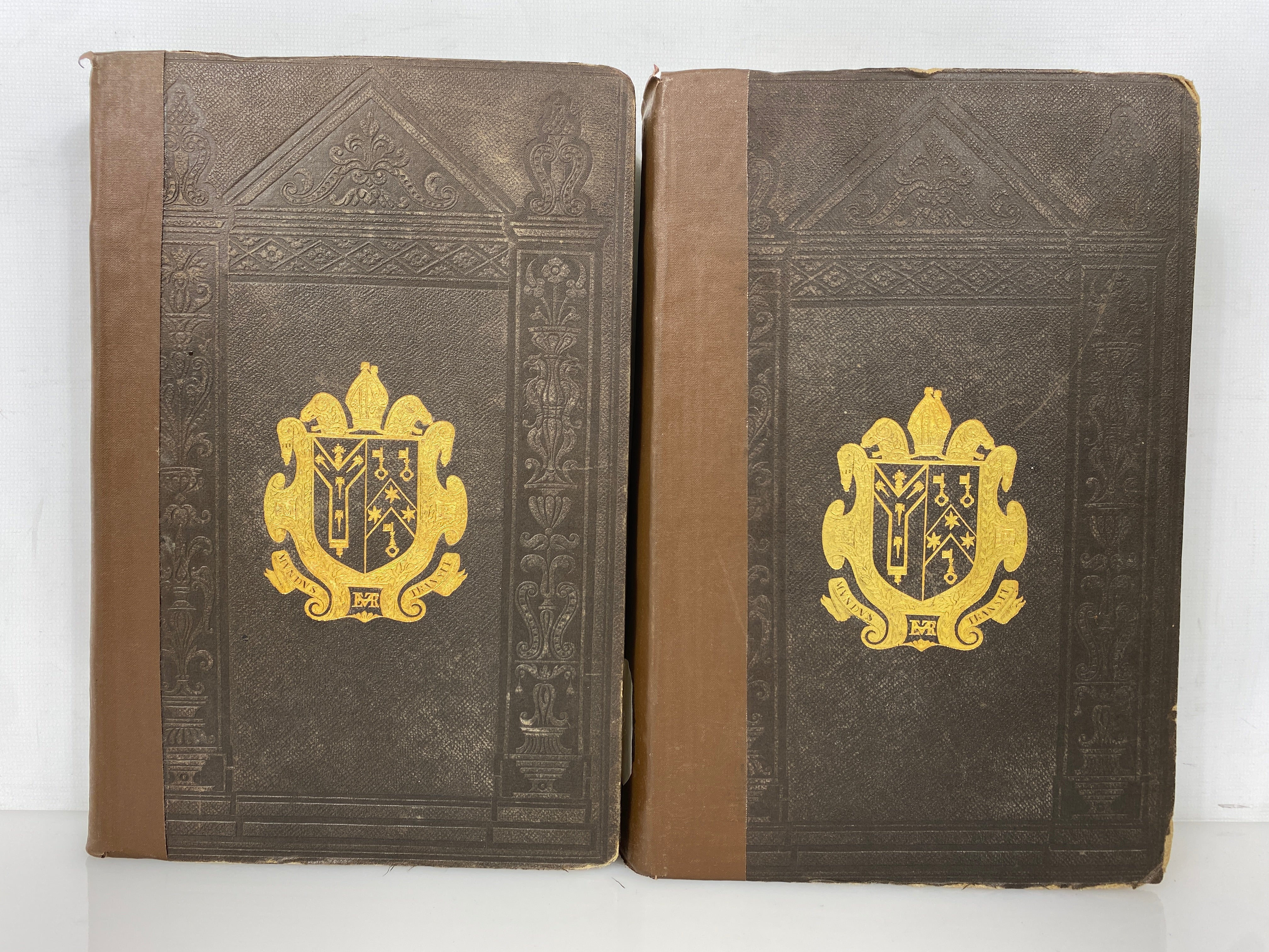 2 Vols The Works of John Jewel 3rd & 4th Portions 1848-50 Ex-Library Leather HC