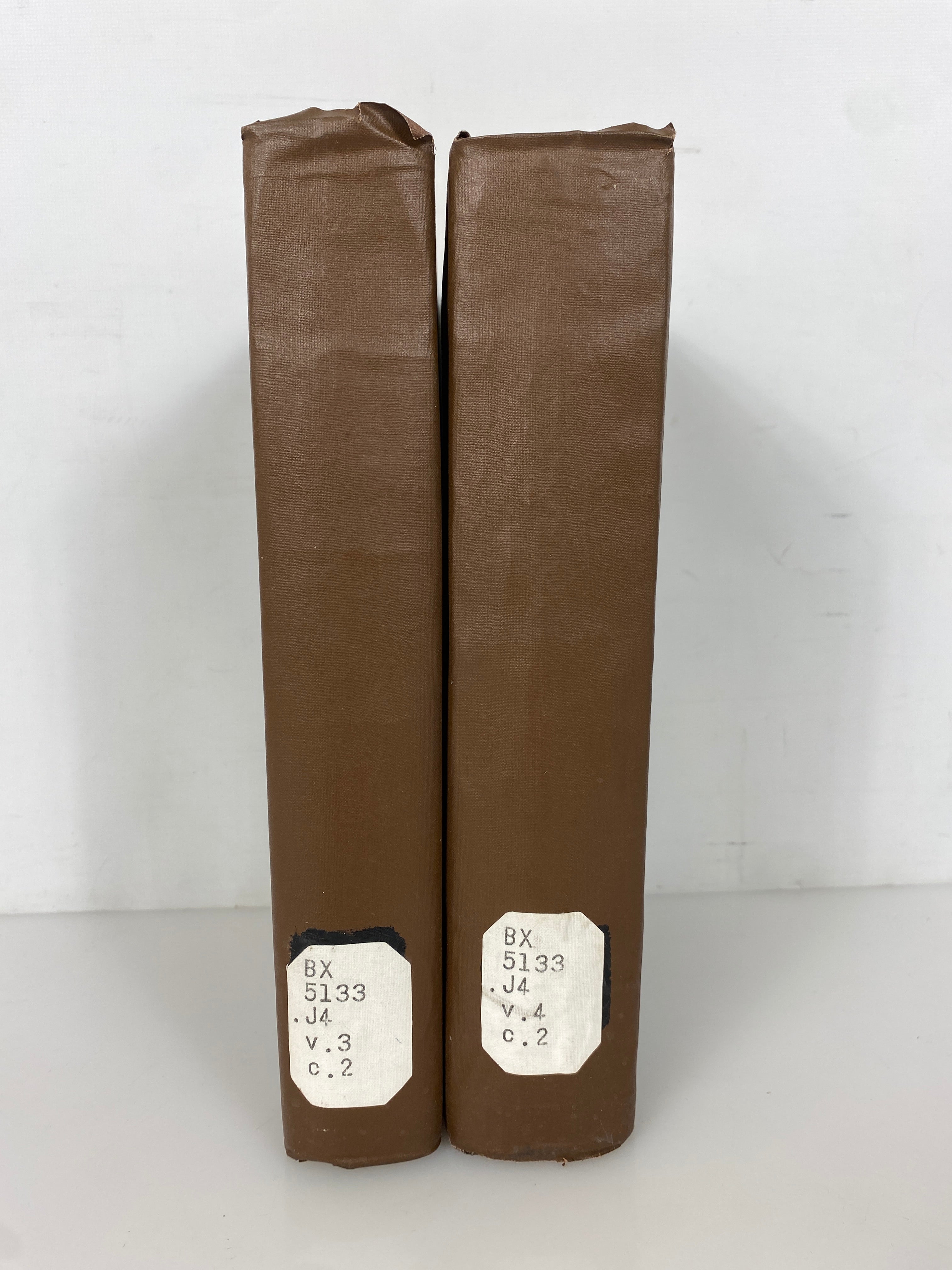 2 Vols The Works of John Jewel 3rd & 4th Portions 1848-50 Ex-Library Leather HC