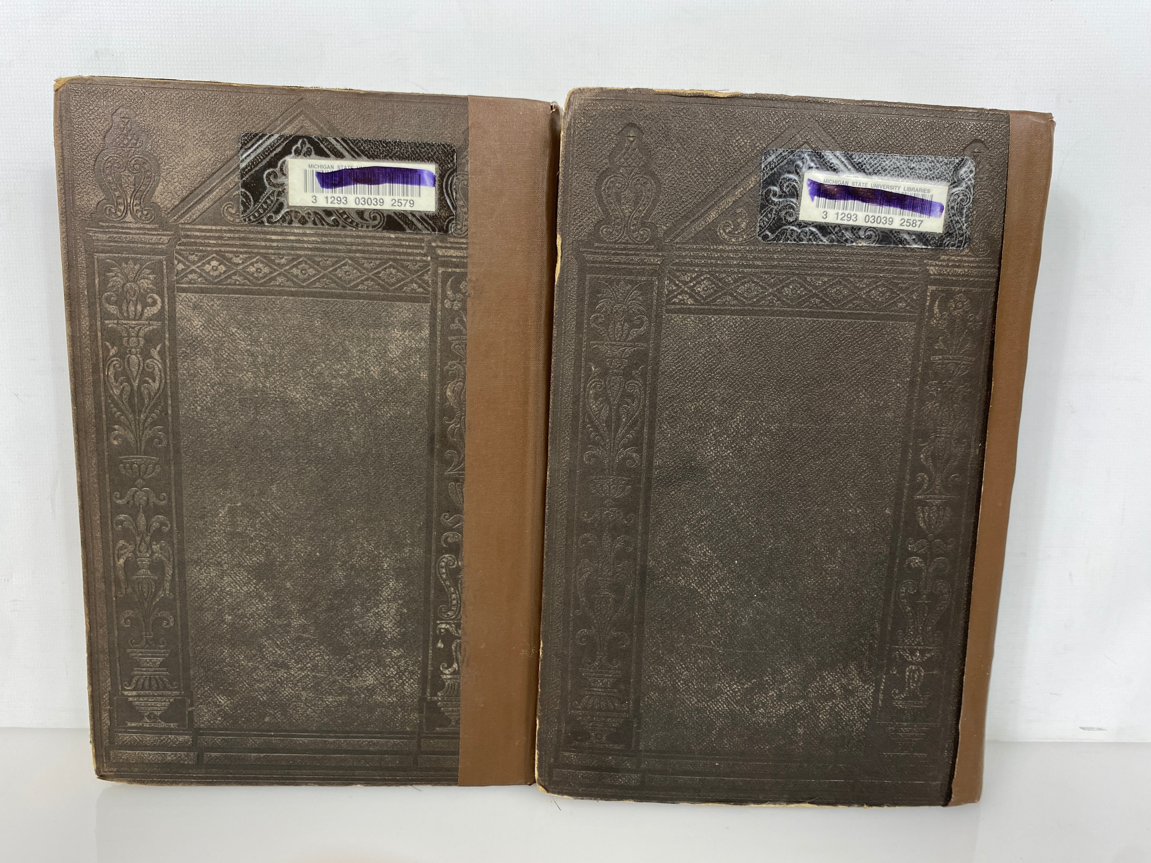2 Vols The Works of John Jewel 3rd & 4th Portions 1848-50 Ex-Library Leather HC