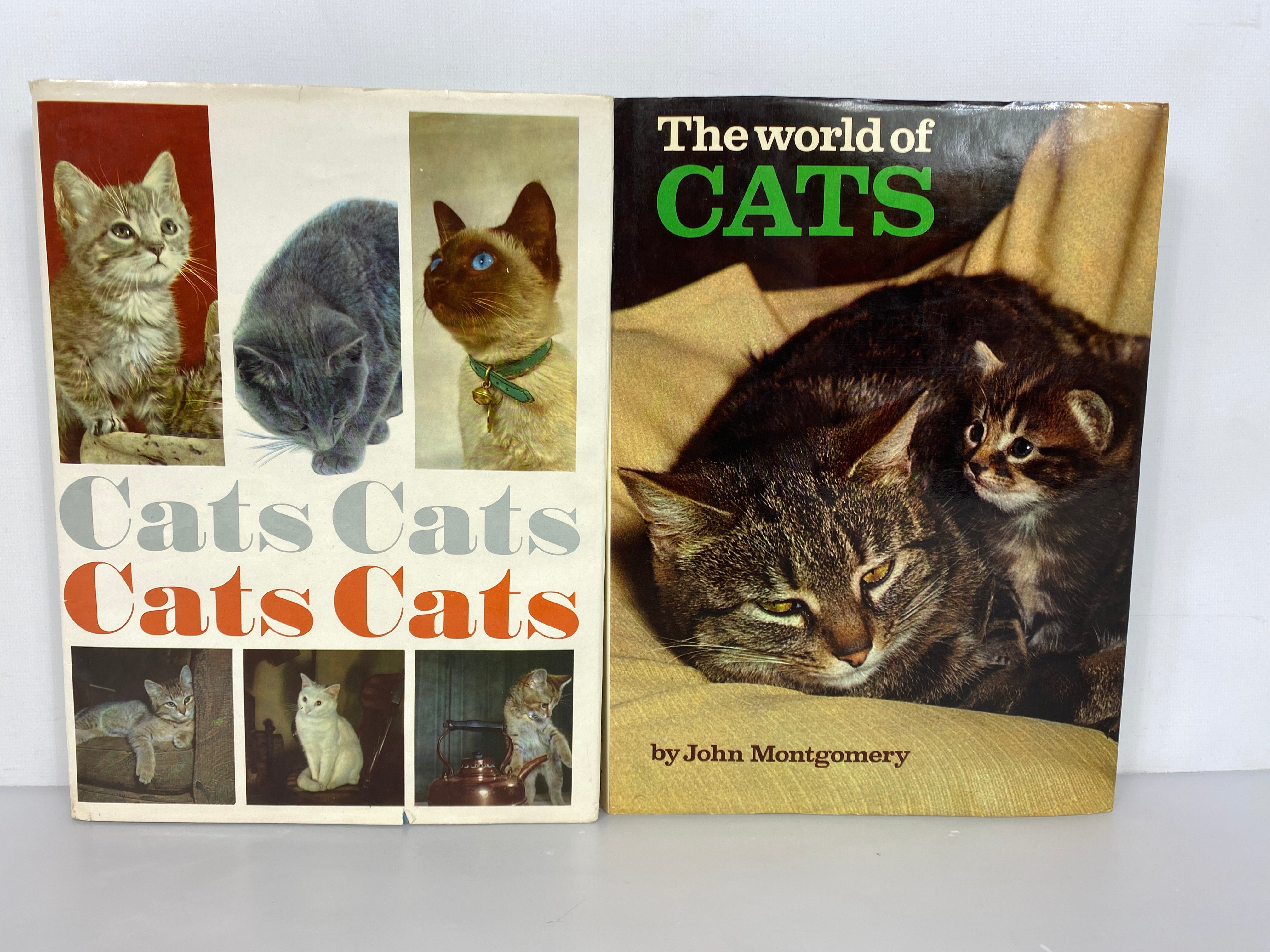 2 Vols: The World of Cats (1968)/Cats Cats Cats Cats (1968) Vintage HC DJ