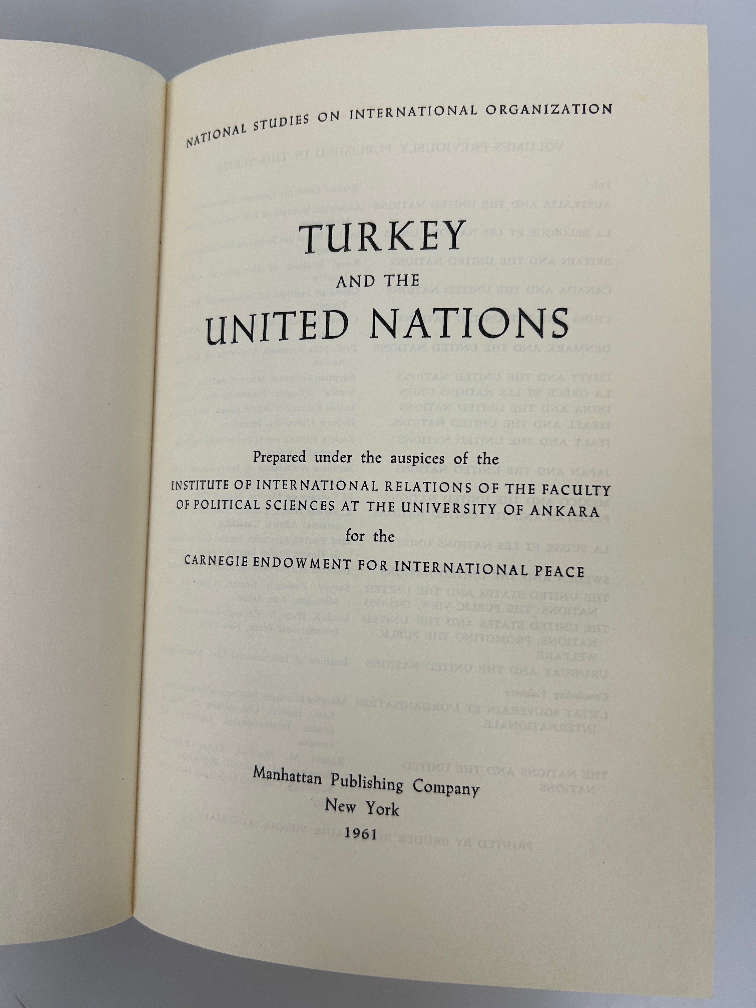2 Vols: Turkey & the United Nations/City of Constantinople 1961-68 Ex-Library