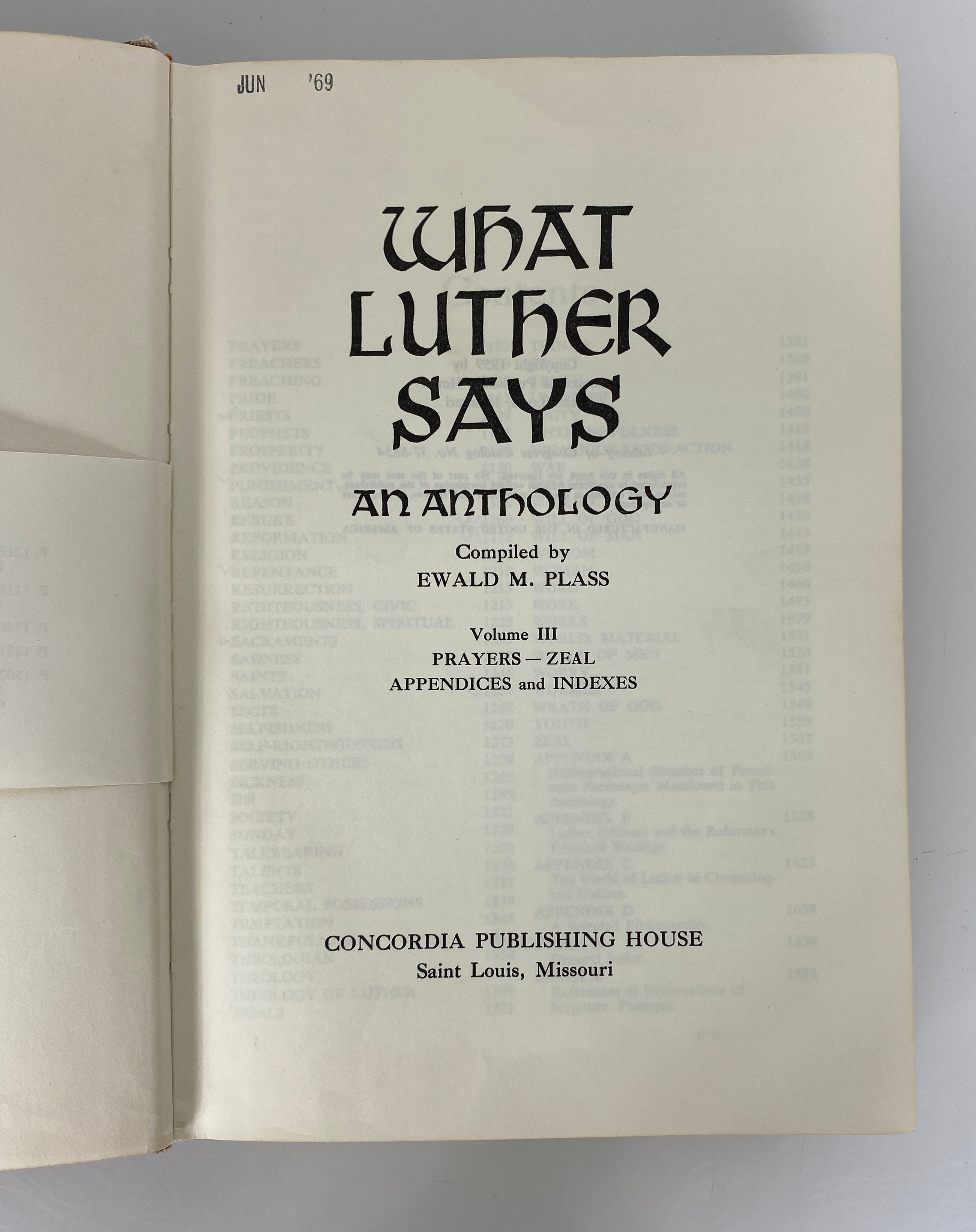 2 Vols: What Luther Says an Anthology II & III 1959 Concordia Ex-Library HC