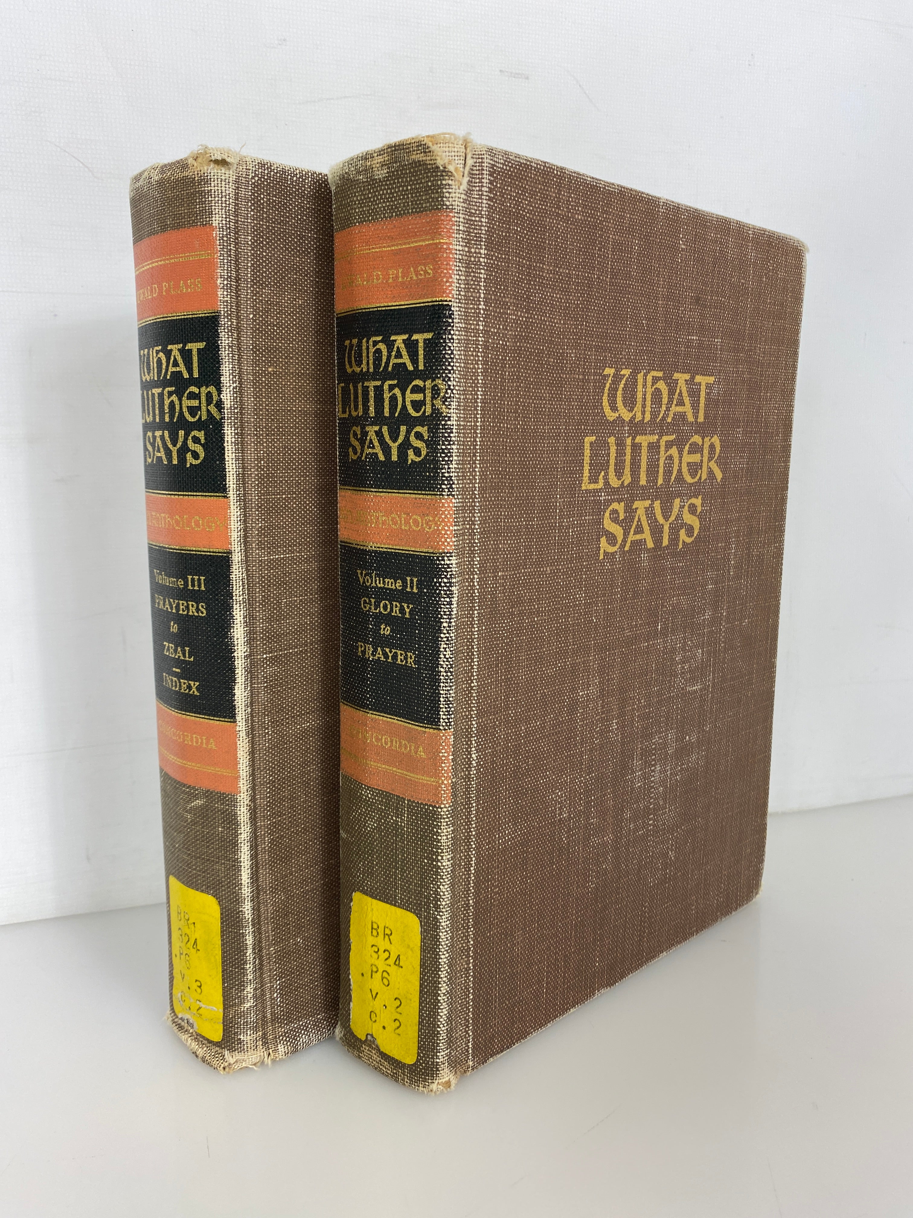 2 Vols: What Luther Says an Anthology II & III 1959 Concordia Ex-Library HC