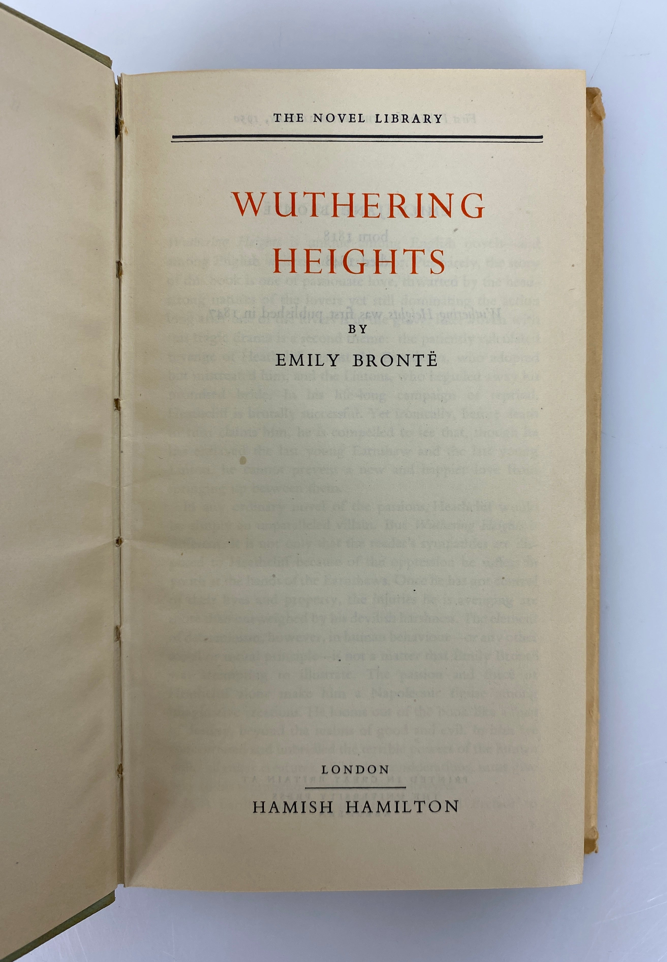 2 Vols: Wuthering Heights (Bronte)/Cousin Bette (Balzac) The Novel Library HCDJ