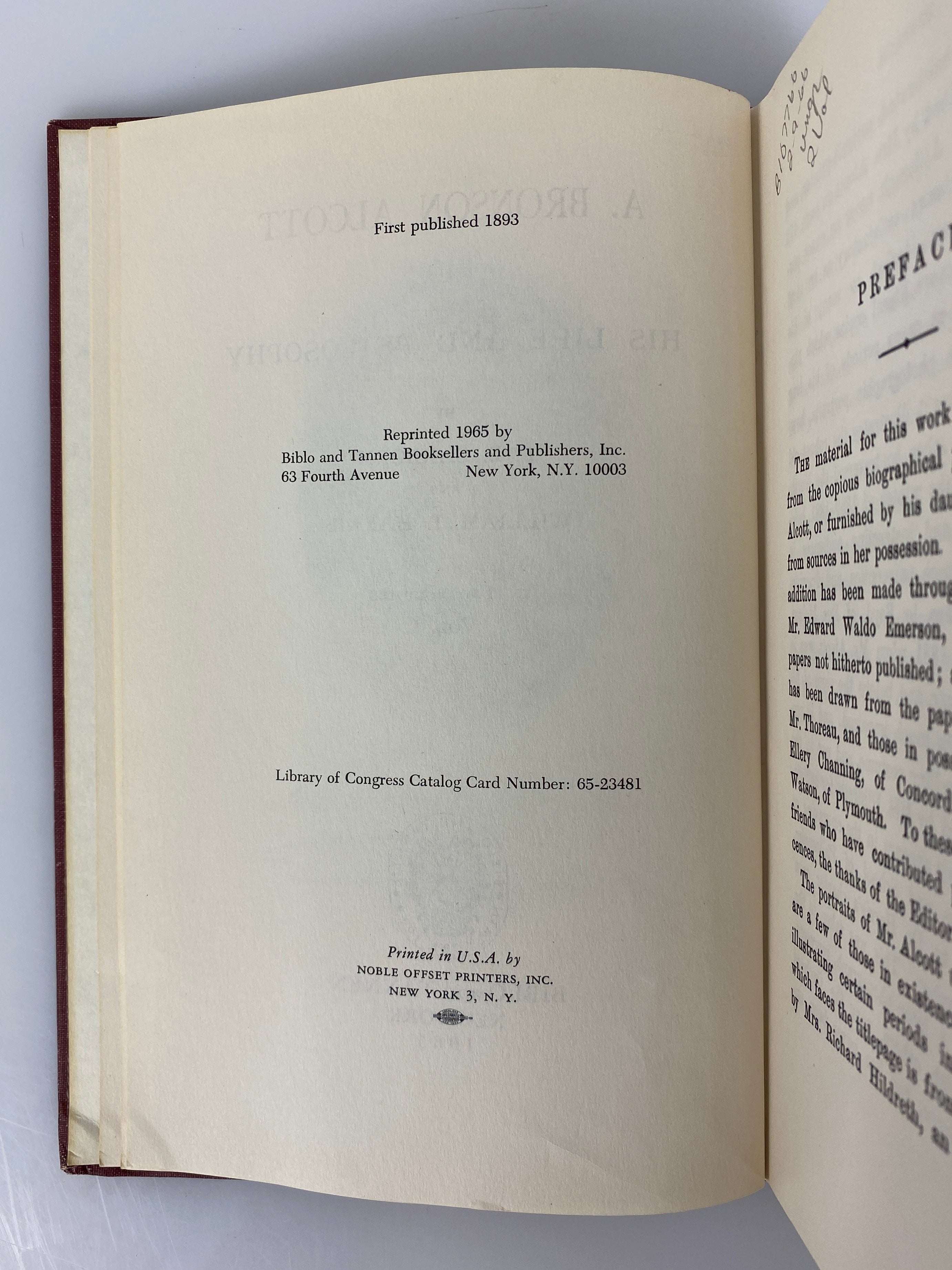 2 Volume Set A. Bronson Alcott His Life & Philosophy 1965 Vintage Ex-Library HC
