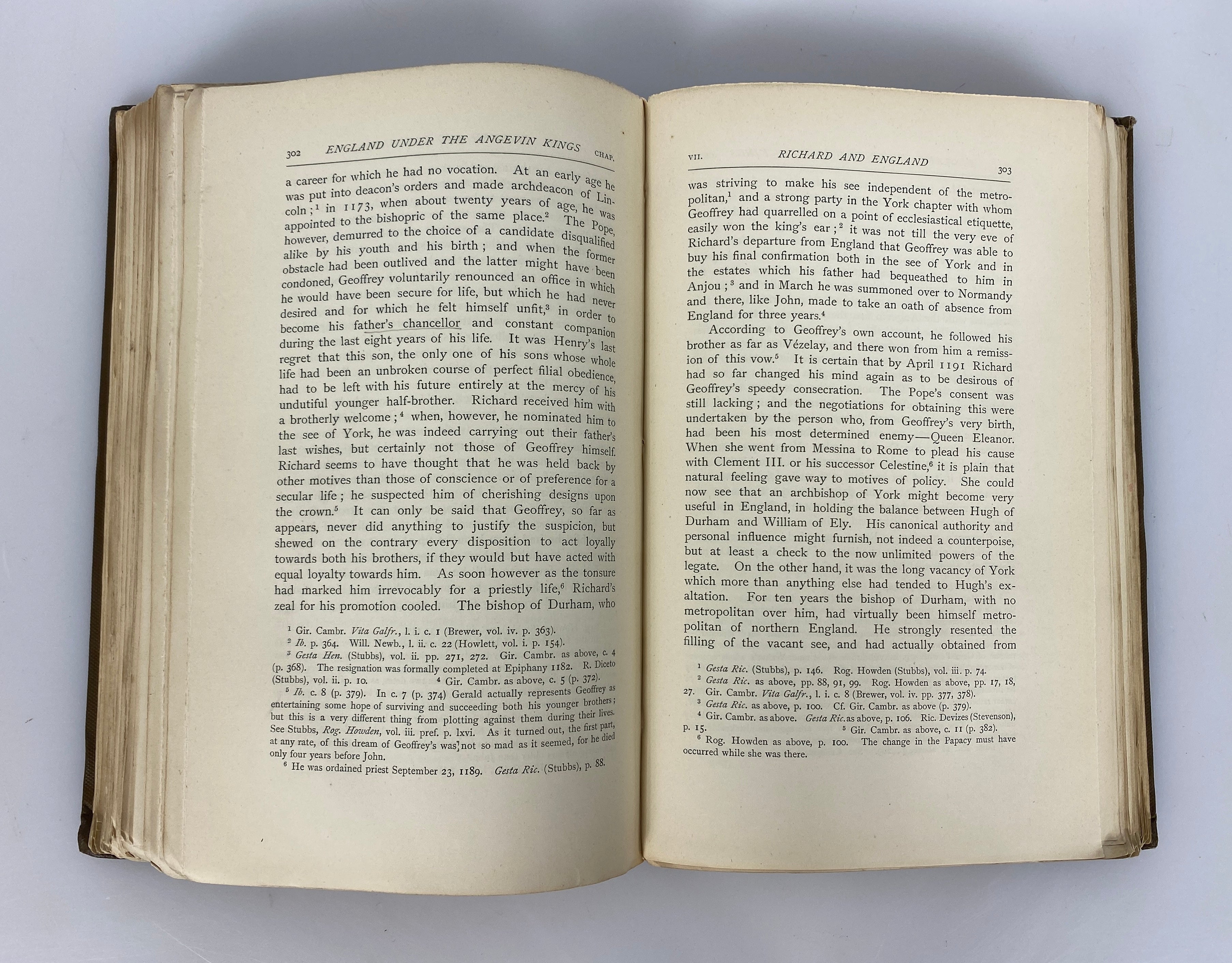 2 Volume Set: England Under the Angevin Kings 1887 Ex-Library HC