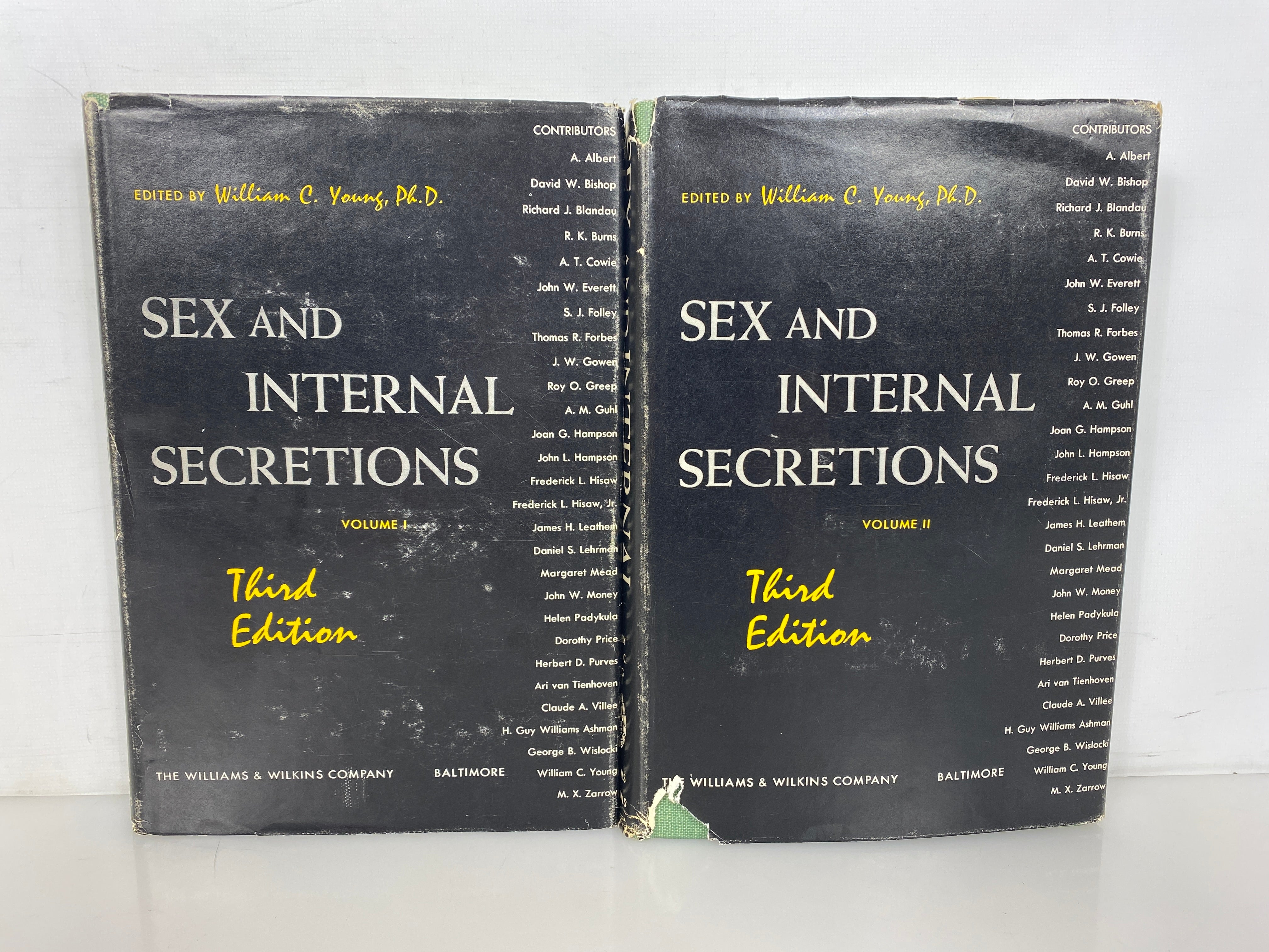 2 Volume Set: Sex & Internal Secretions by William Young 3rd Edition HC DJ
