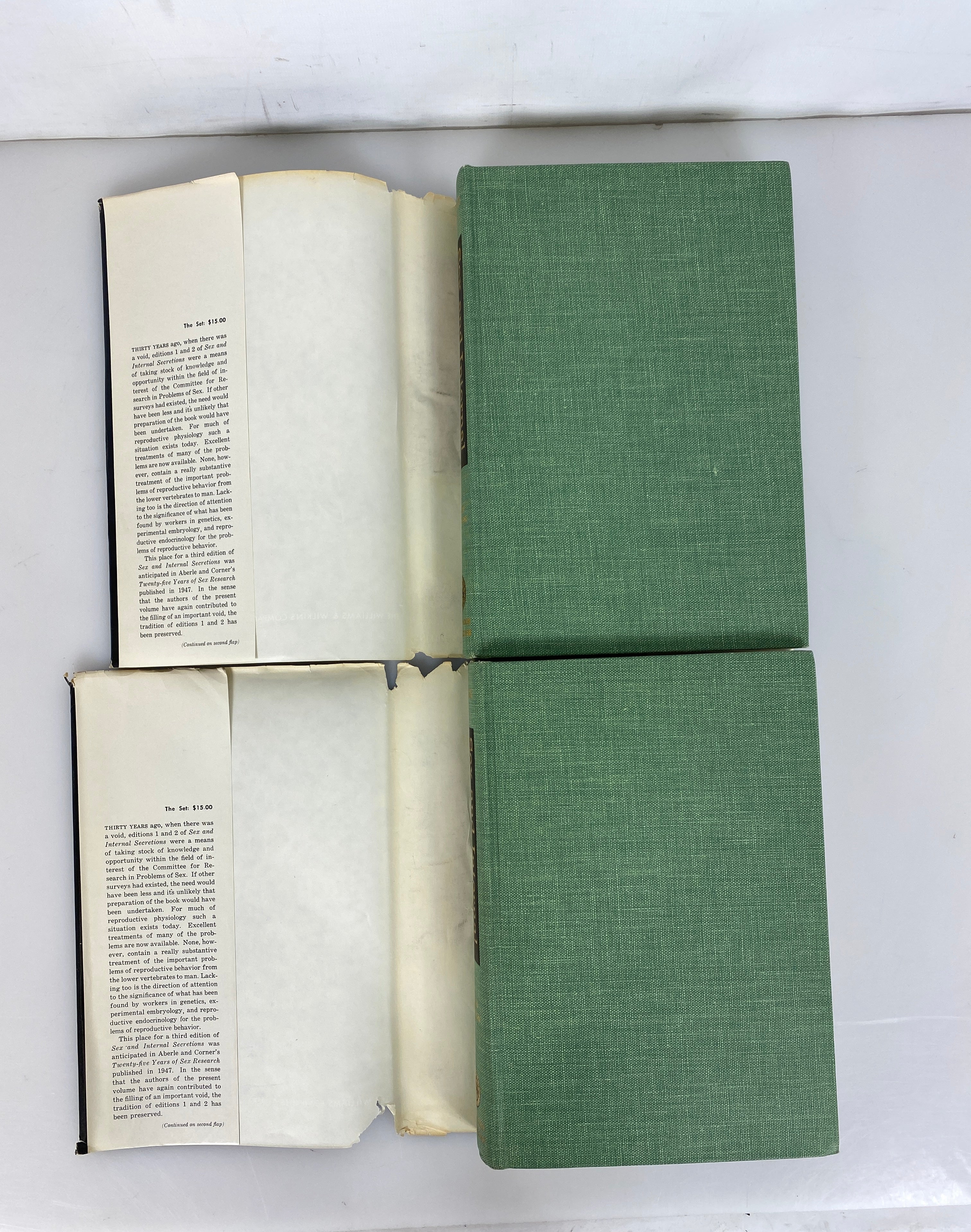 2 Volume Set: Sex & Internal Secretions by William Young 3rd Edition HC DJ