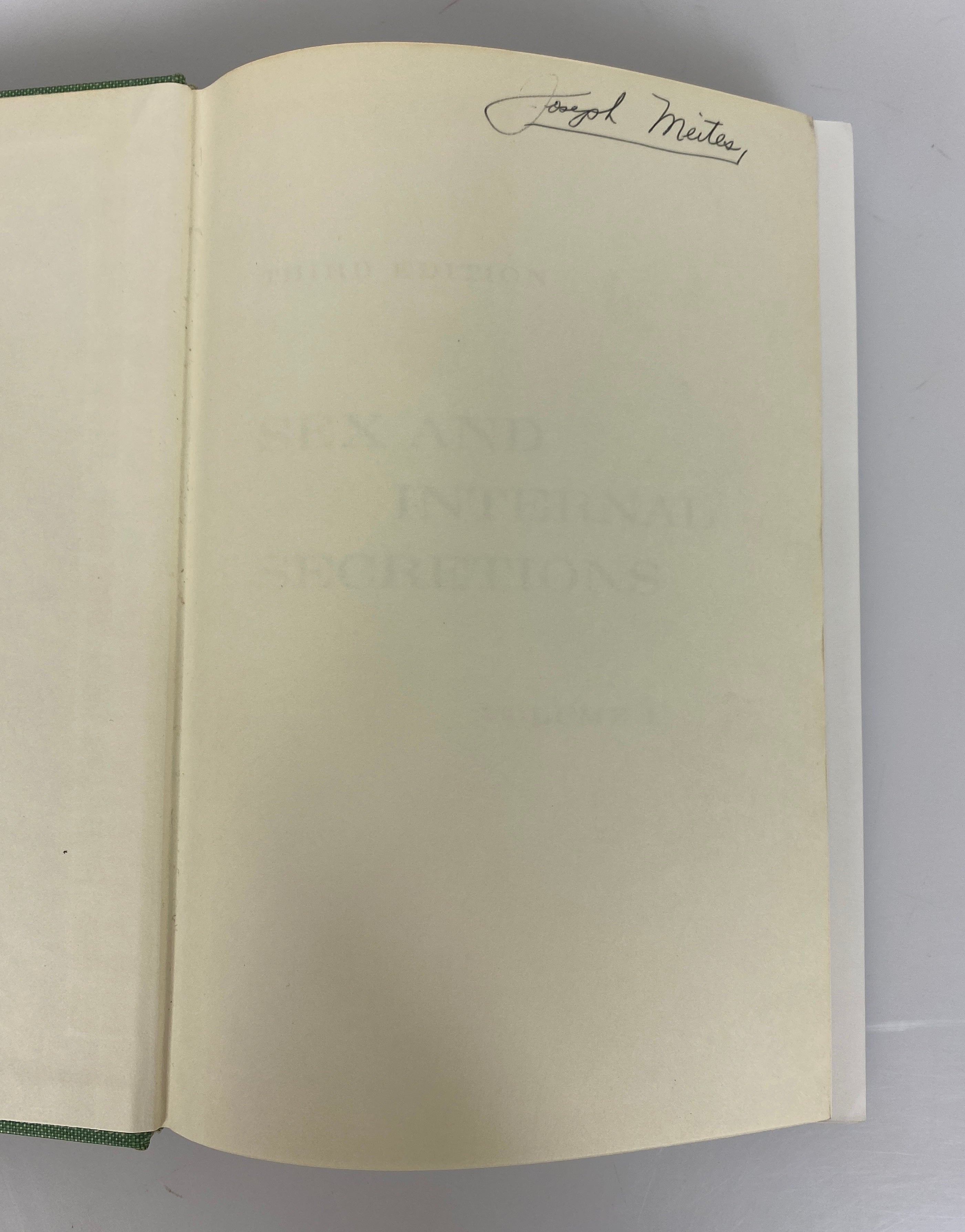 2 Volume Set: Sex & Internal Secretions by William Young 3rd Edition HC DJ