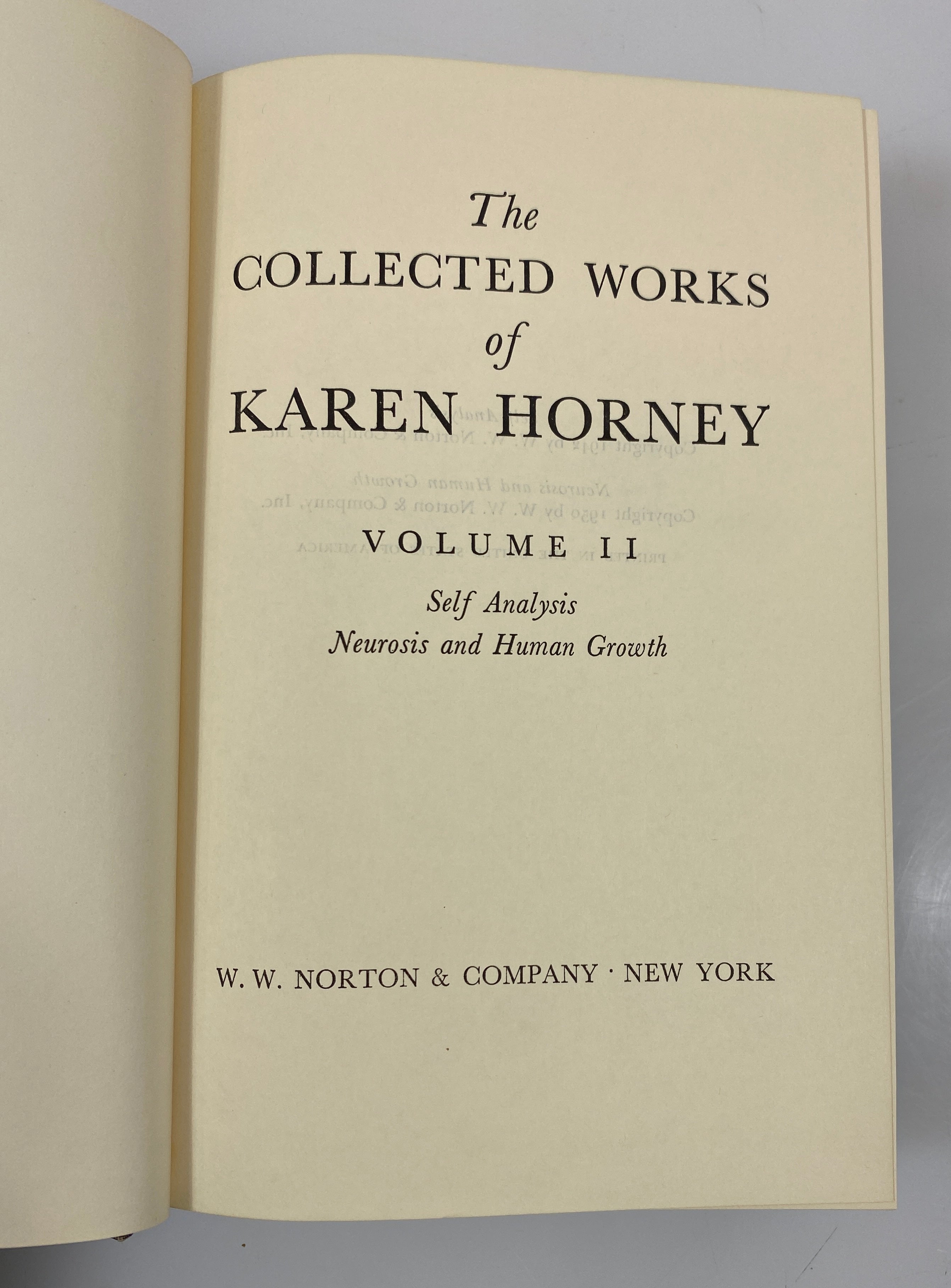 2 Volume Set: The Collected Works of Karen Horney 1964 HC Slipcase